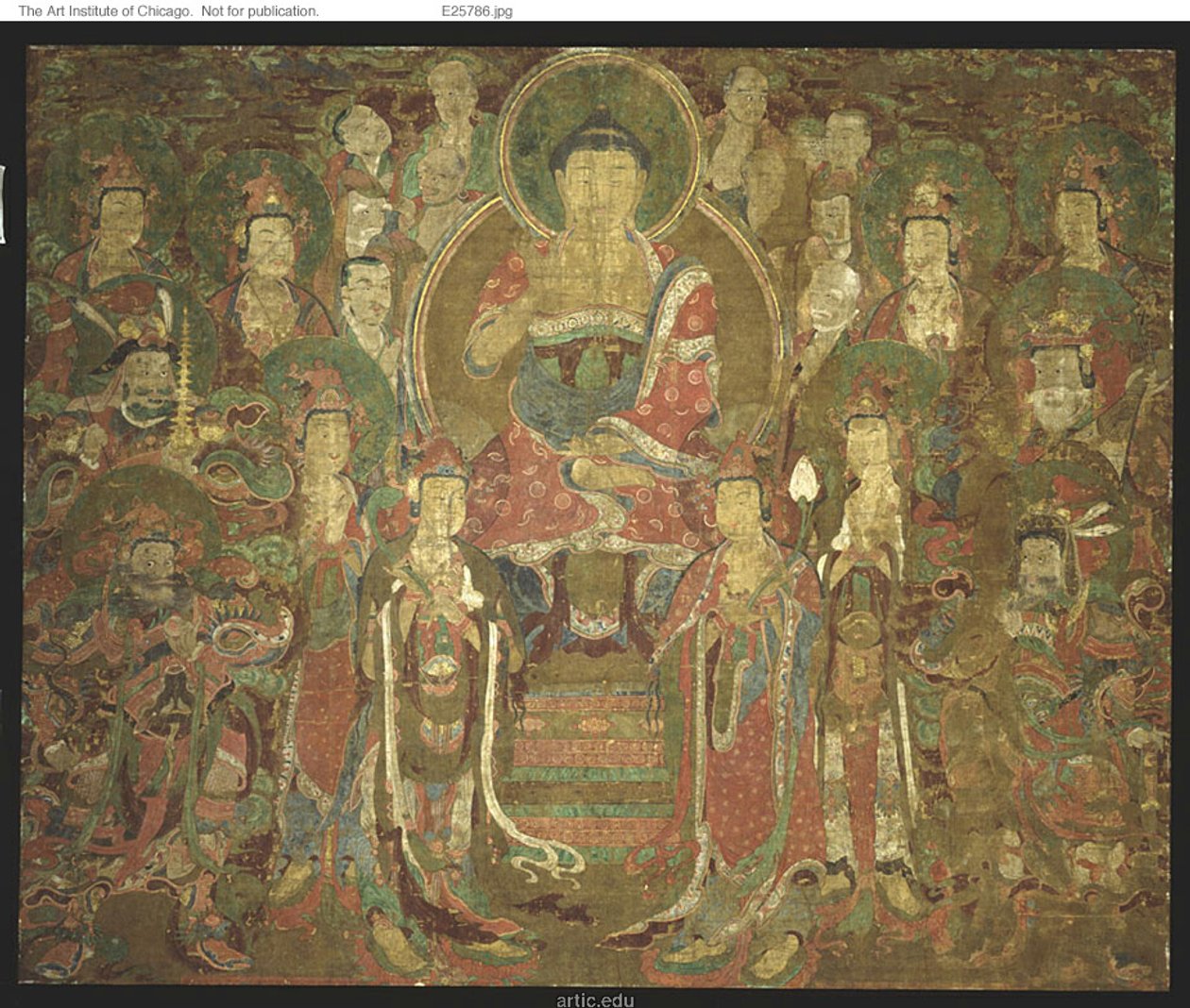 Amitabha Buddha med forsamling 아미타불회도 af Unknown artist