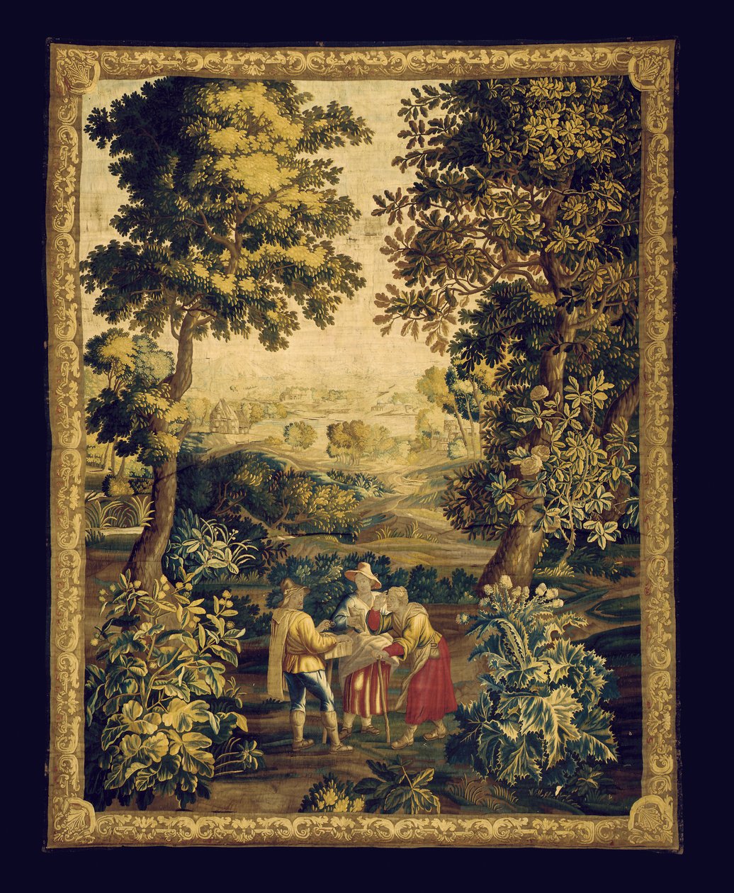 Et Audenarde Teniers-tapet (tekstil) af Unknown artist