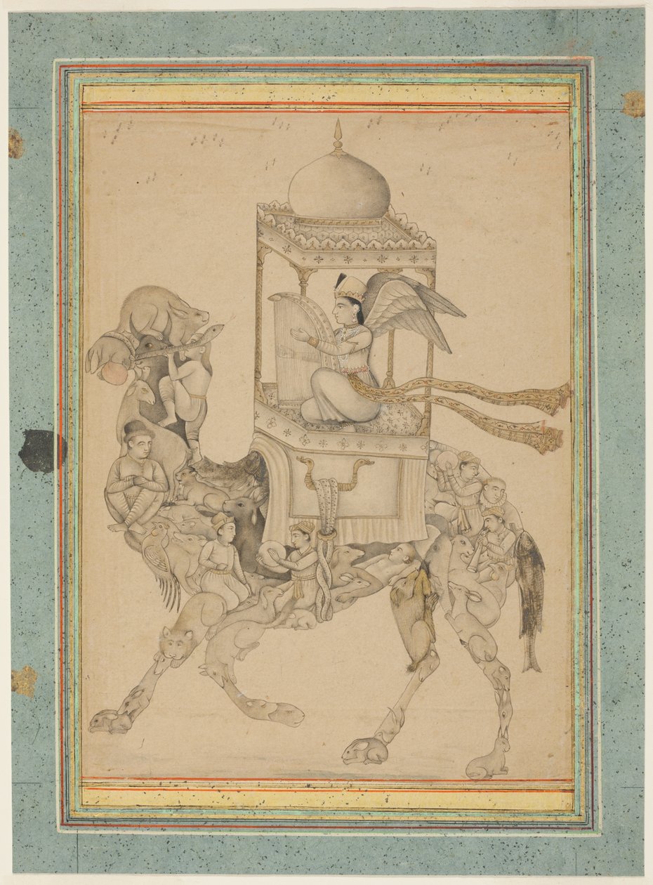 Engel (Peri) rider på en sammensat kamel af Unknown artist