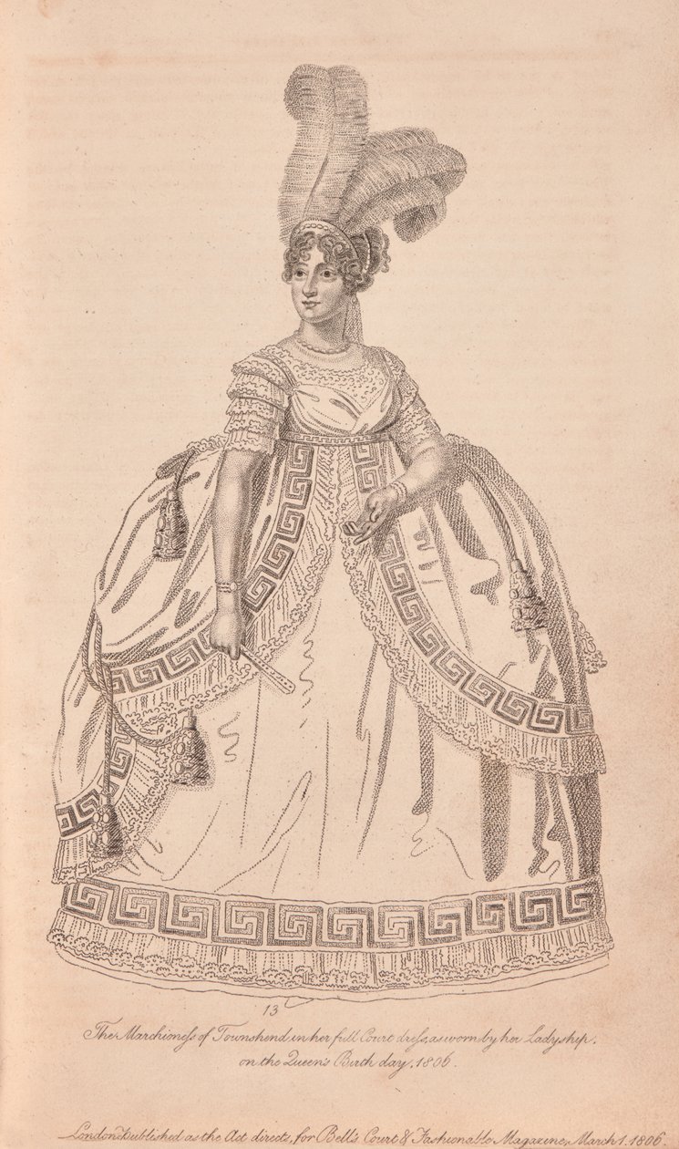 Anne Townshend, marchionesse Townshend i fuld banekjole af Unknown artist