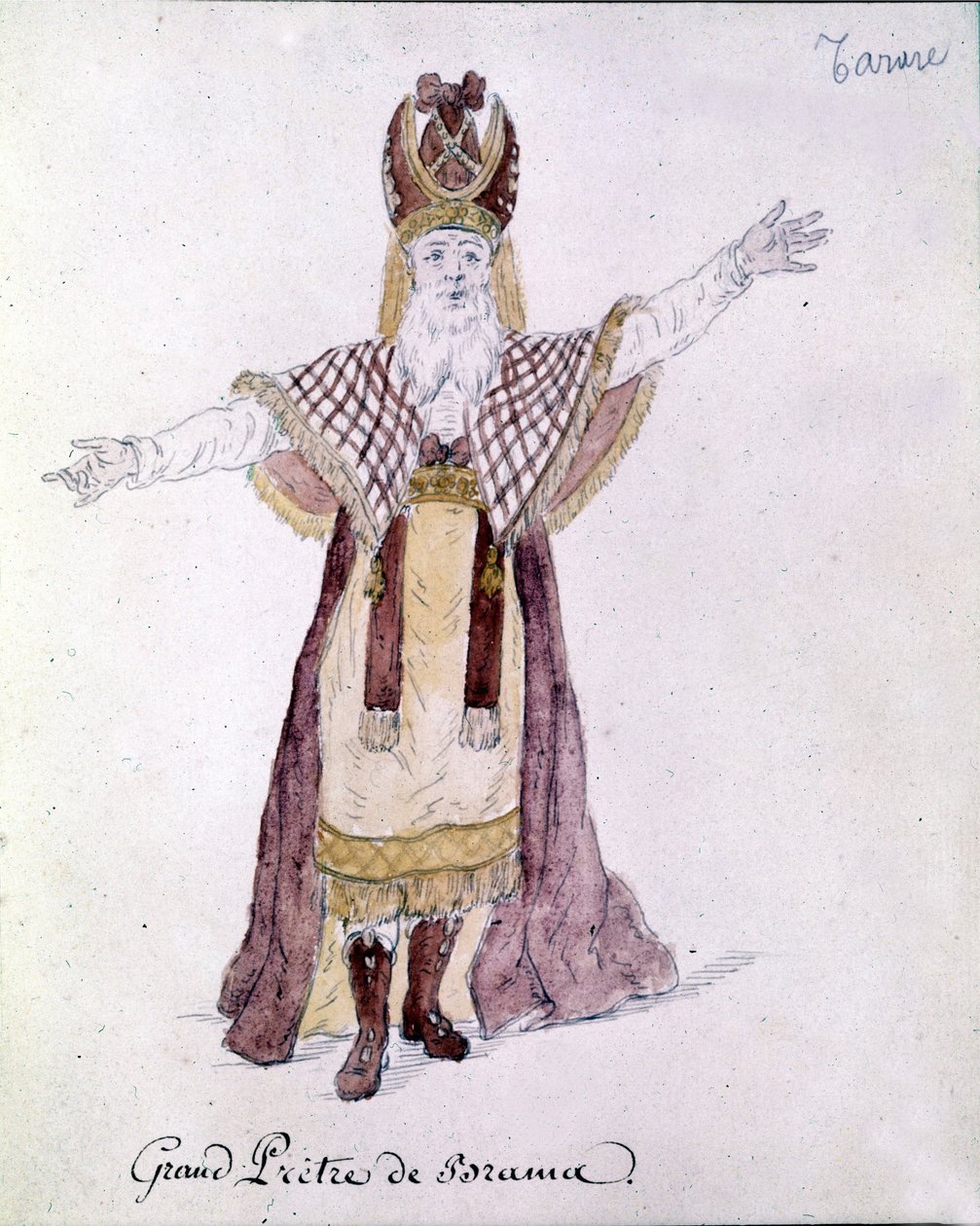 Antonio Salieri (1750 - 1825), en karakter af operaen Tarare repræsenteret i Paris i juni 1787. af Unknown artist