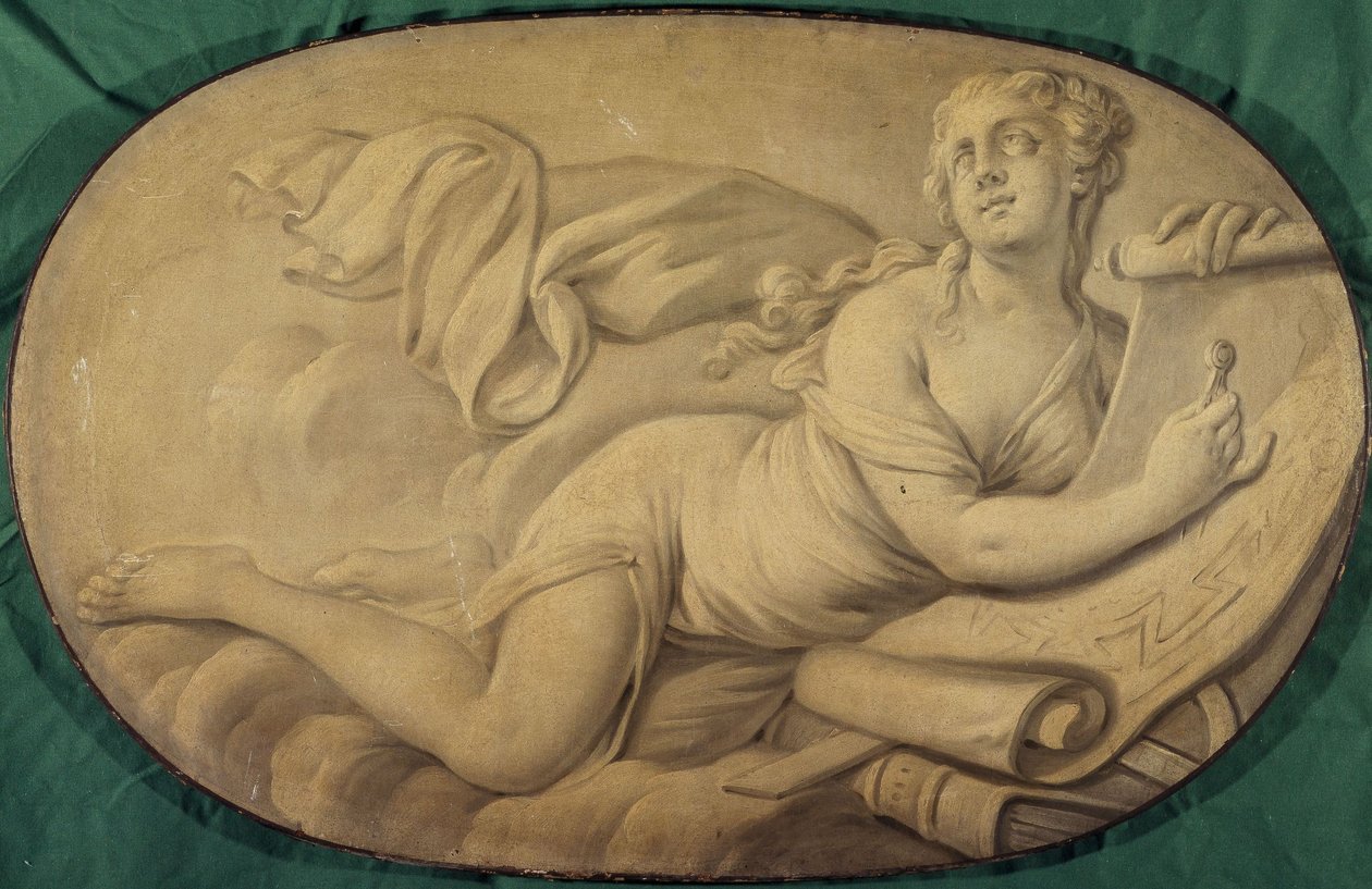 Arkitektur (allegori, dekorativt maleri til Hôtel La Rivière i Canillac) af Unknown artist