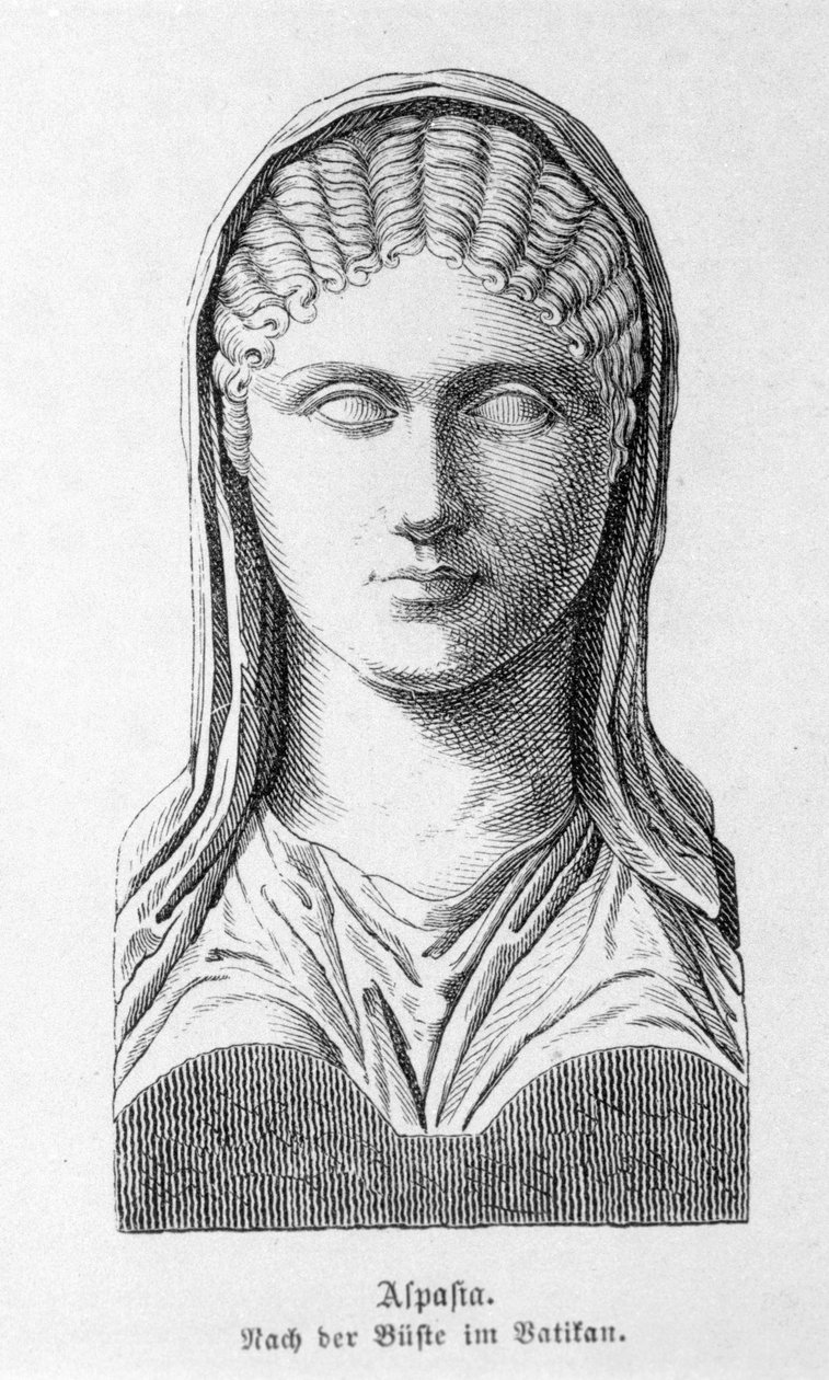 Aspasia af Milet, elskerinde til Perikles. af Unknown artist