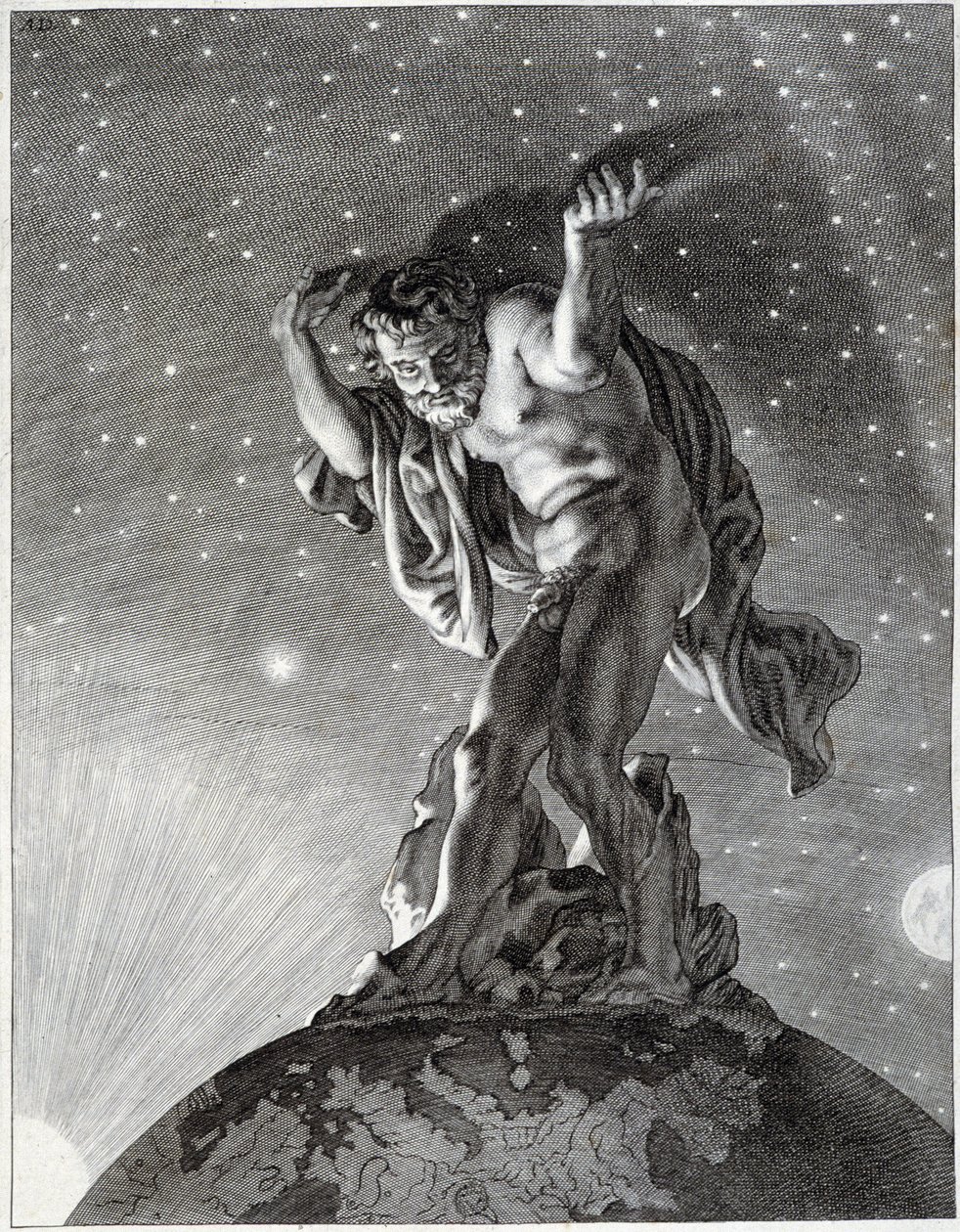 Atlas, der støtter himlen. af Unknown artist
