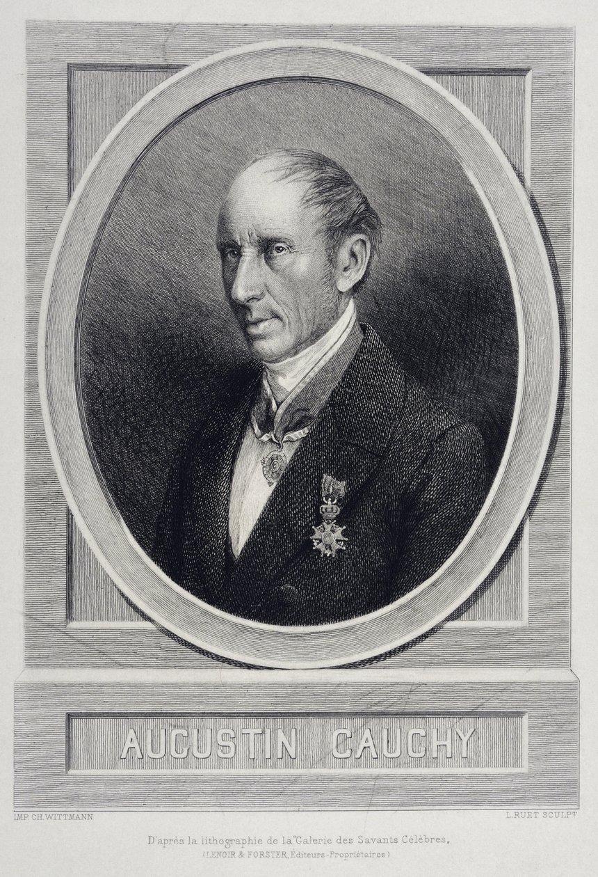 Augustin Louis Cauchy 1789-1857 Engelsk matematiker - gravering af Unknown artist