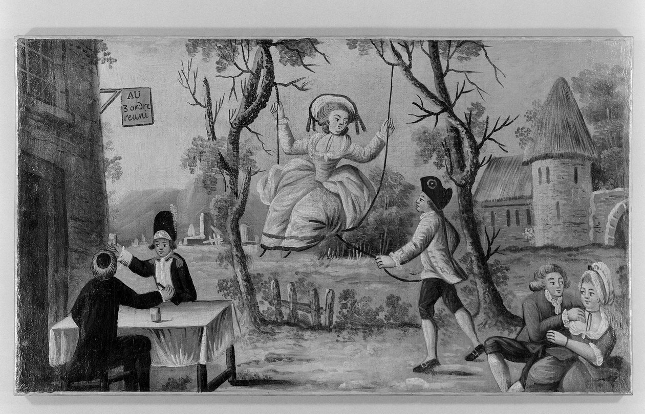 "Til de tre forenede ordener". Vinhandlerens skilt. Paris af Unknown artist
