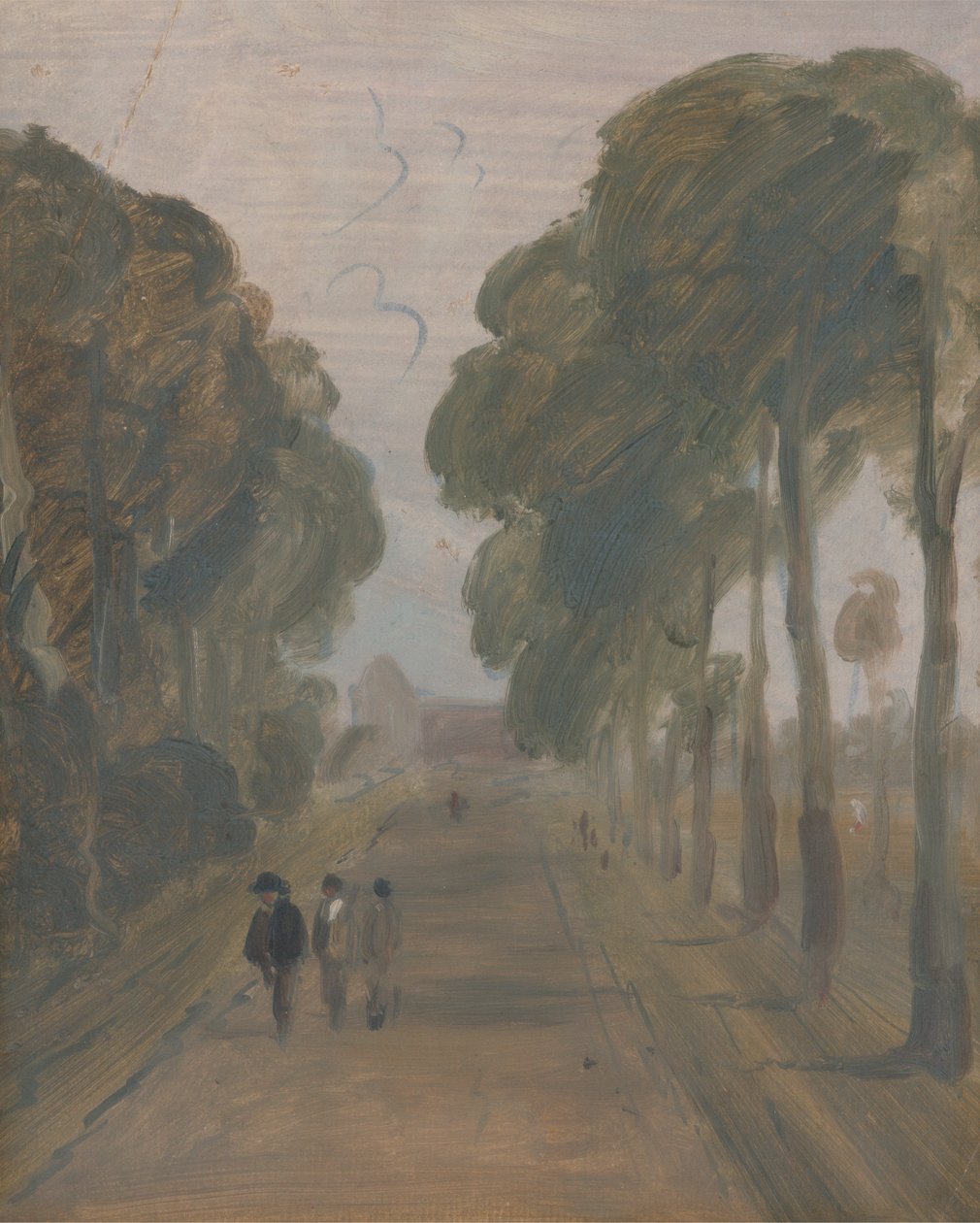 Avenue med figurer af Unknown artist