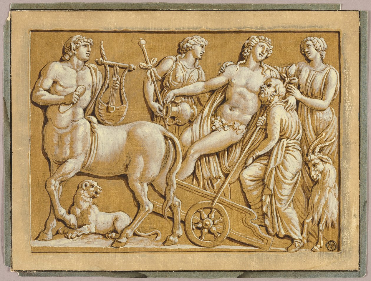 Bacchus i sin vogn med ledsagere af Unknown artist