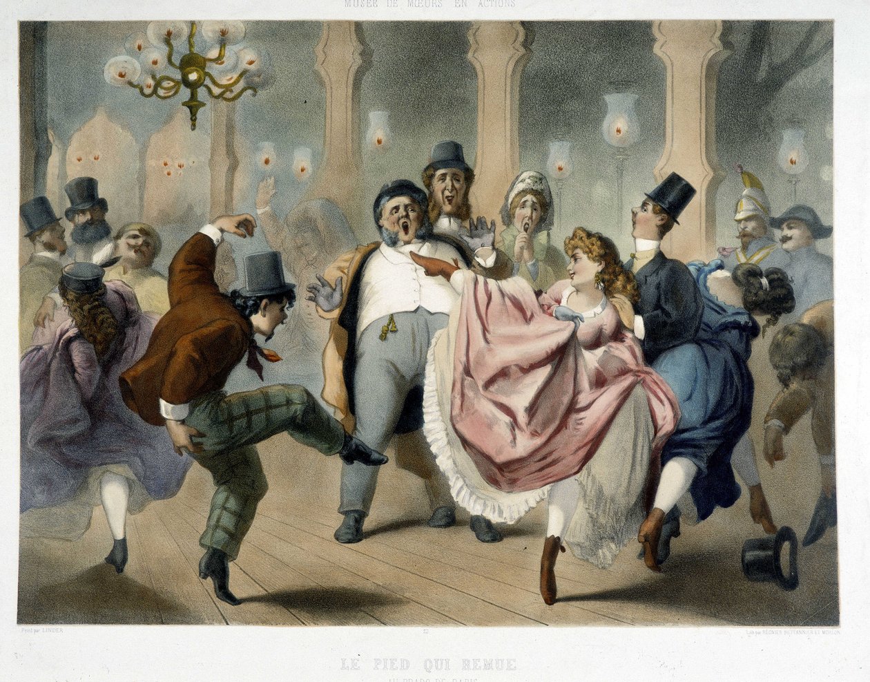 Bal de Paris: Kvadrillen, foden bevæger sig ved Prado, omkring 1860 af Unknown artist