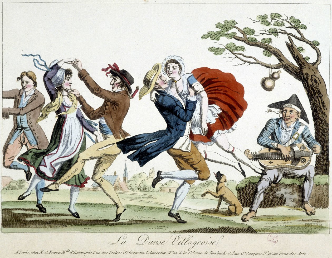 Bal: landsbydans - a.n.d., slutningen af 1700-tallet, Carnavalet. af Unknown artist