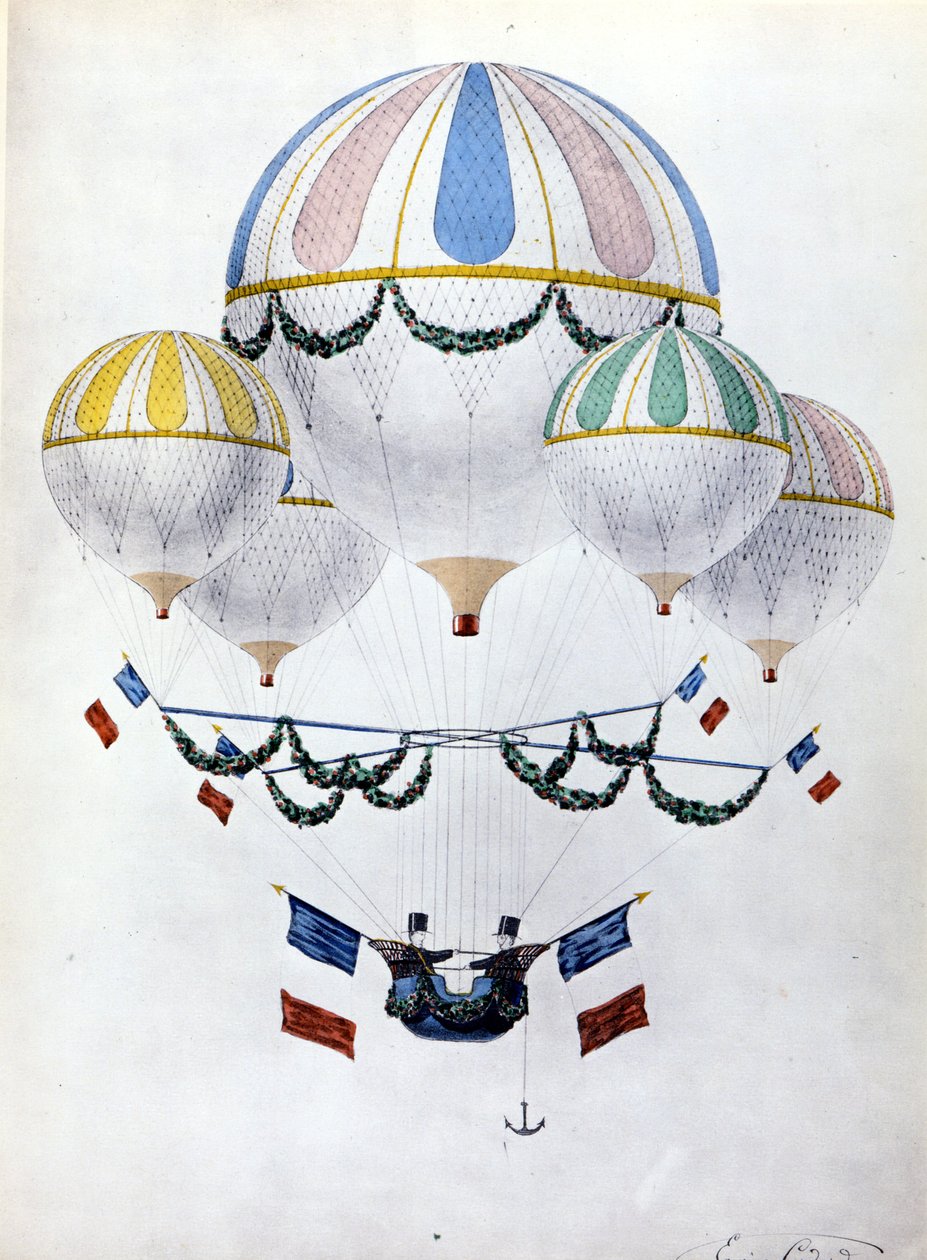 Ballonflotille af Eugène Godard (1827 - 1890). af Unknown artist
