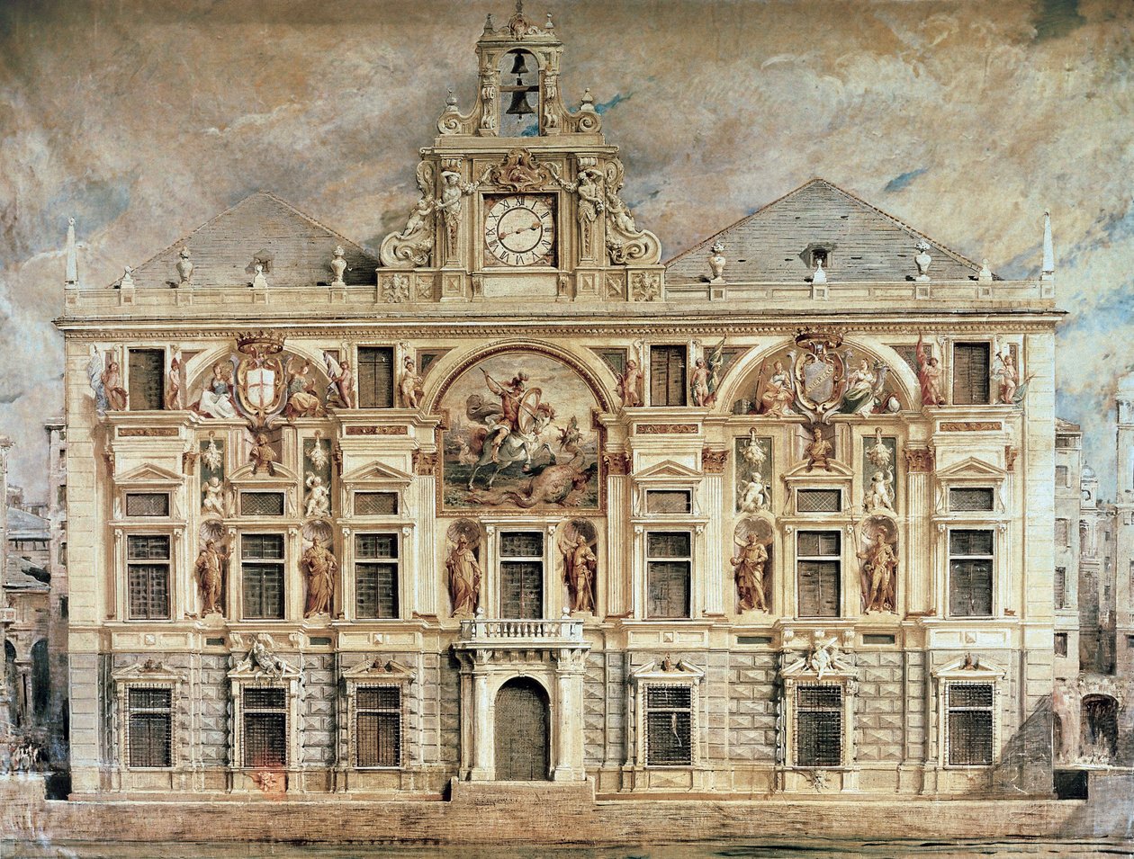 Bank of San Giorgio i Genova, Italien af Unknown artist