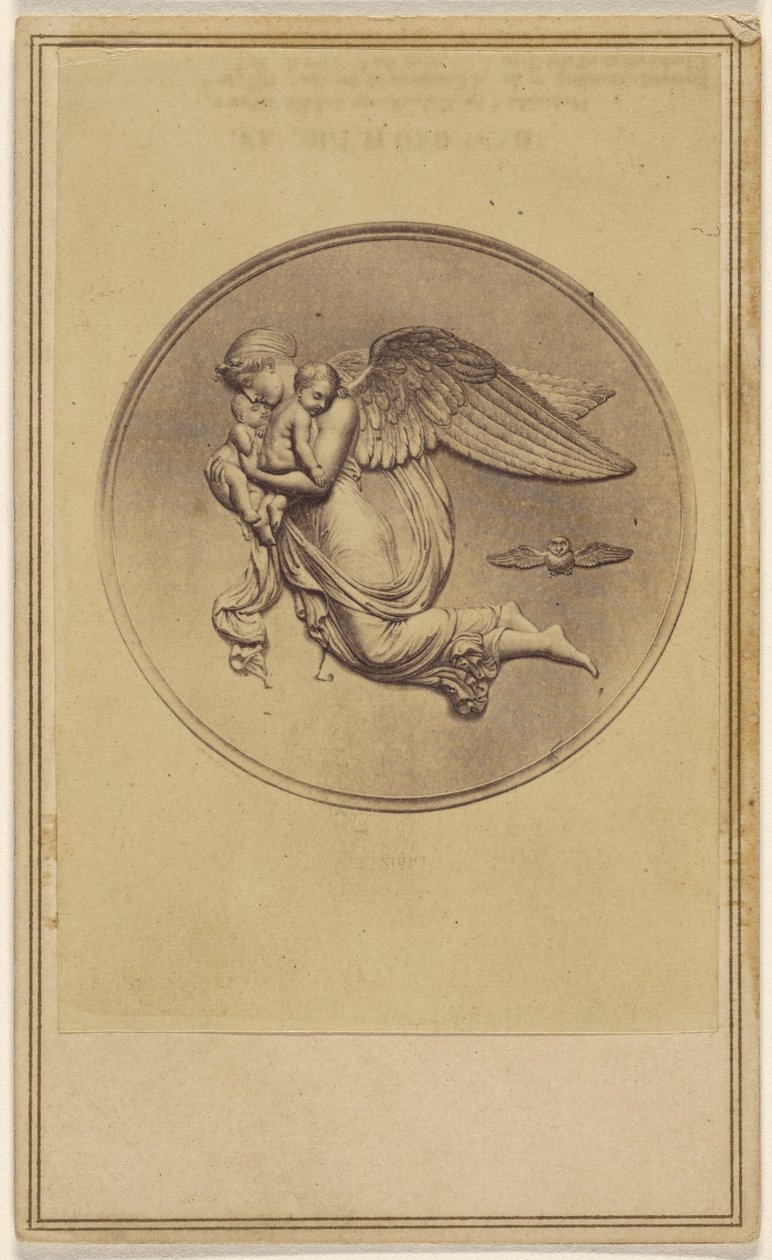 [Basrelief forestillende en engel, der bærer to babyer]. af Unknown artist