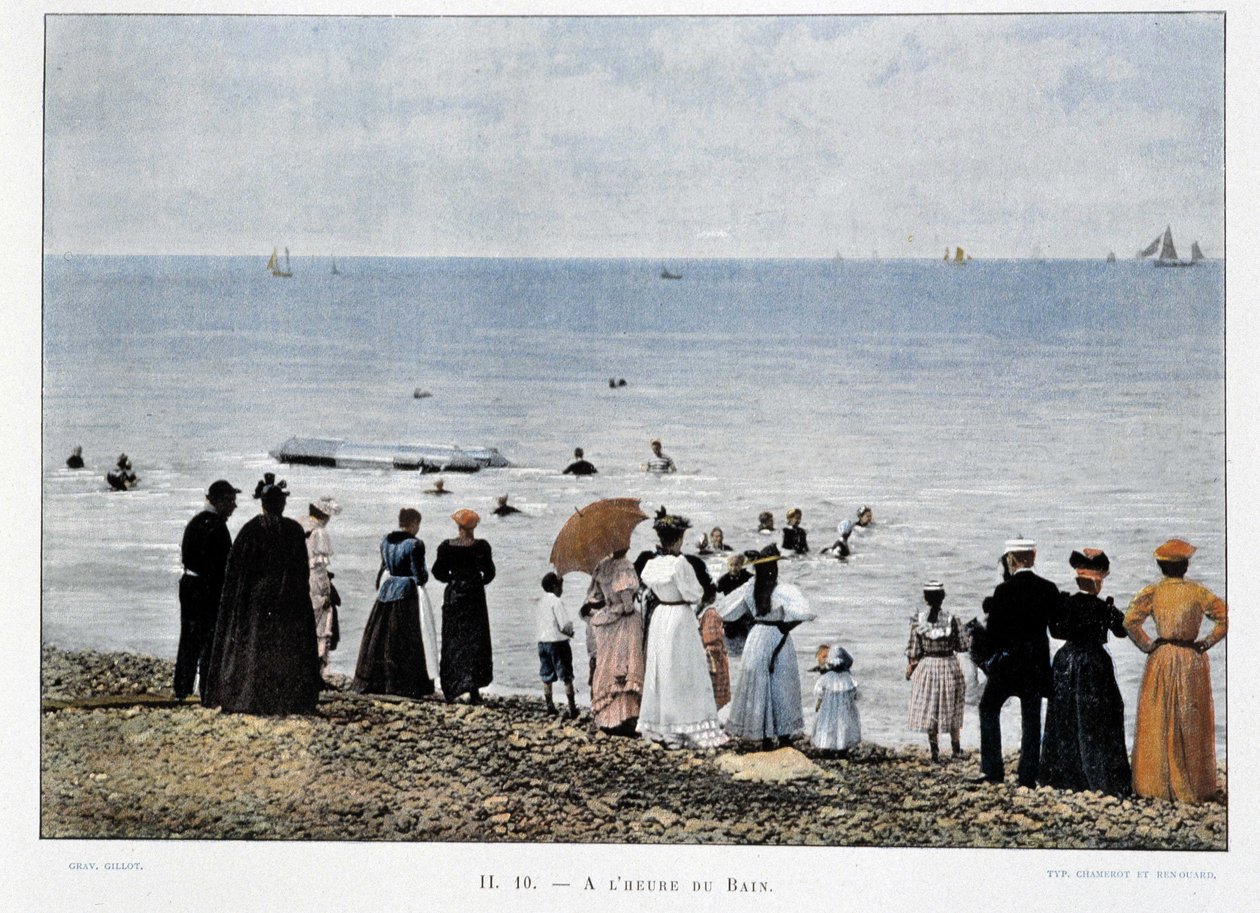 Badning på strandene i Atlanterhavet, slutningen af det 19. århundrede af Unknown artist