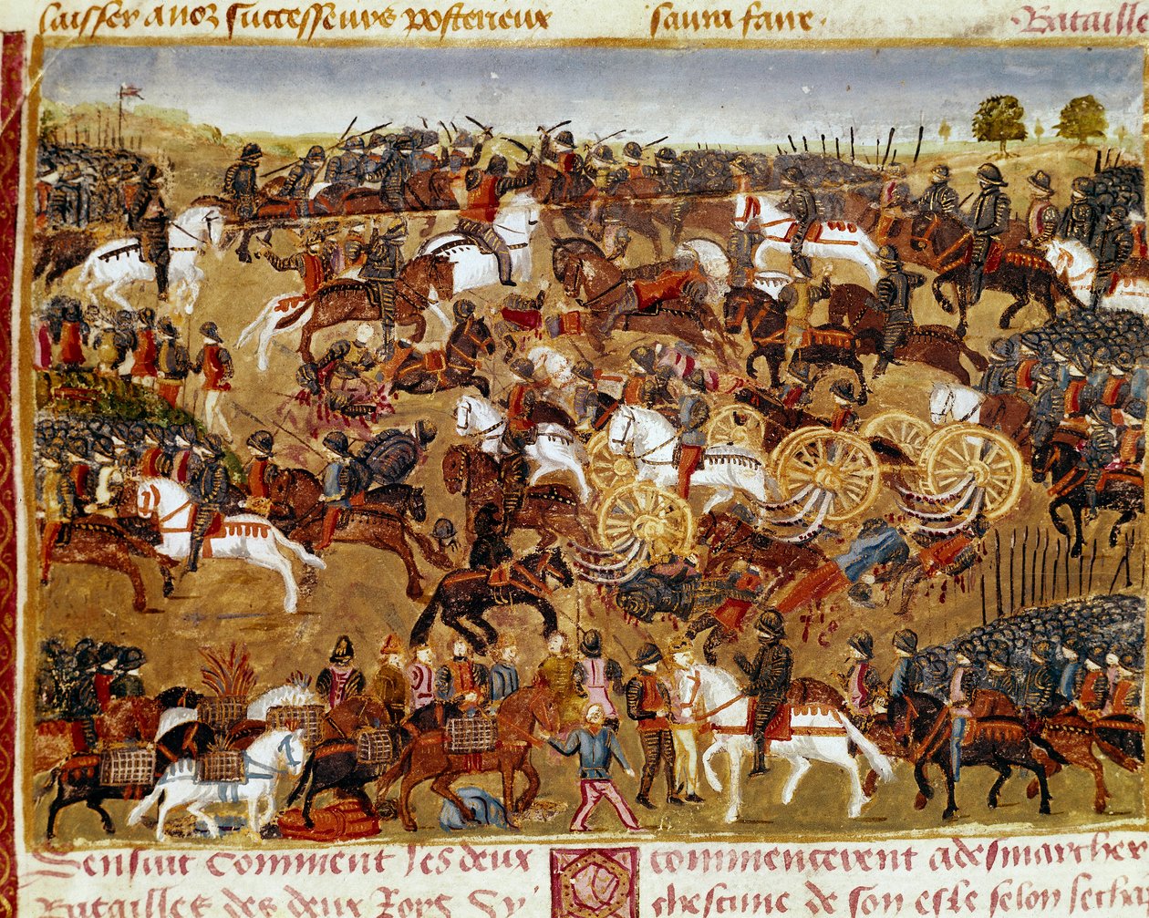 Battle Scene Miniature fra "" Book of Facts of Alexander the Great "" af Quintus Curtius Rufus (1. århundrede) af Unknown artist