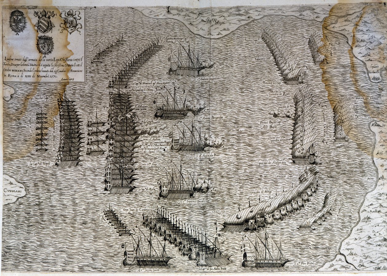 Slaget ved Lepante (Lepanto) af Unknown artist