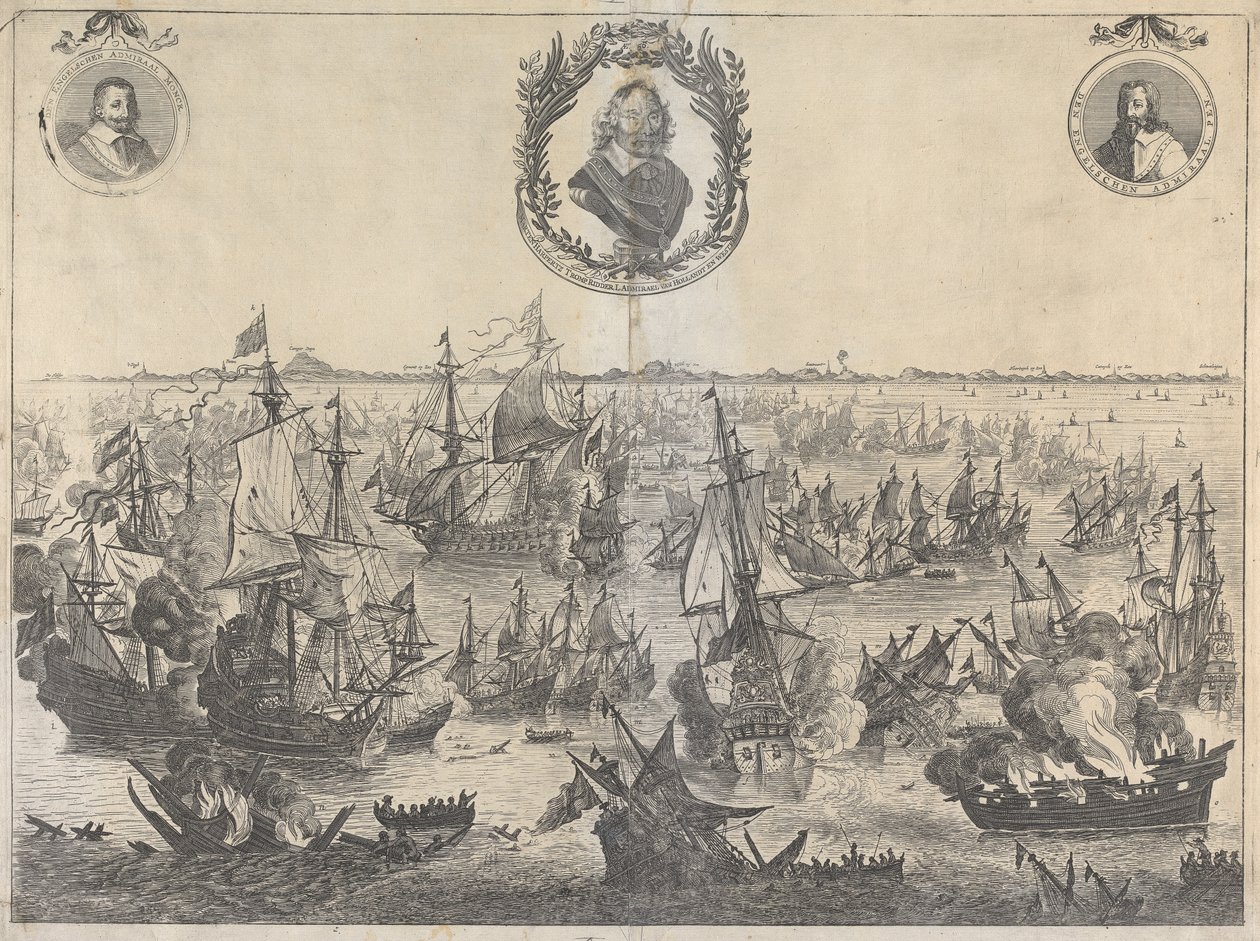 Slaget ved Scheveningen, 31. juli 1653 af Unknown artist