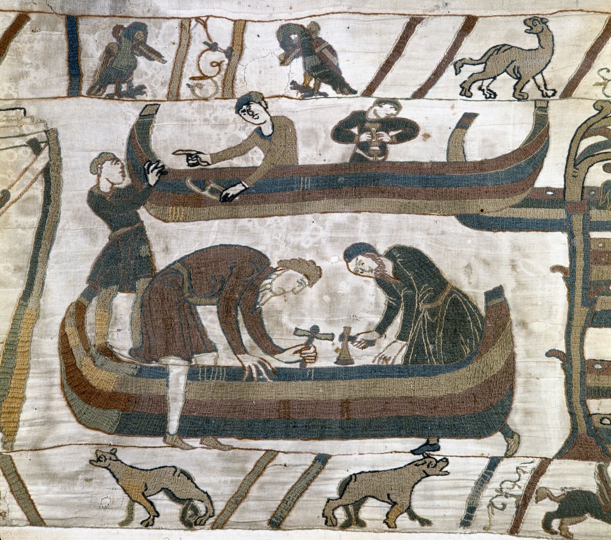 Bayeux-tapet, kendt som Broderi af Dronning Mathilde af Unknown artist