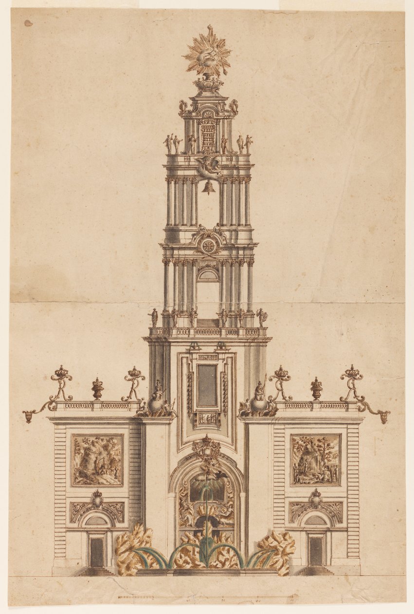 Klokketårn, sandsynligvis for Ferdinand IV af Napoli af Unknown artist