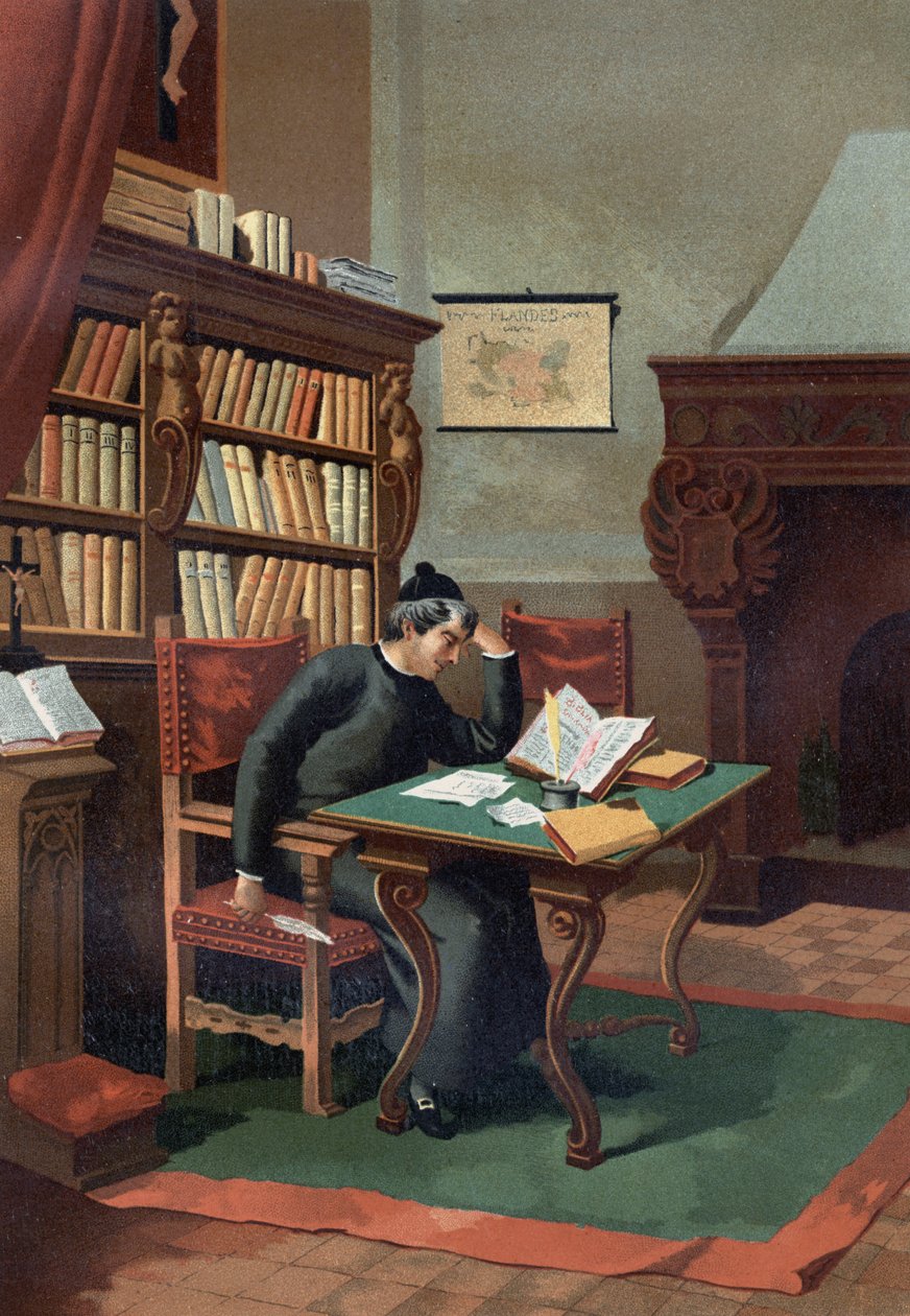Benoit ARIAS MONTANUS (1527-1598). Berømt spansk teolog. efter "Science and its Men" af Louis Figuier. Barcelona 1881 af Unknown artist
