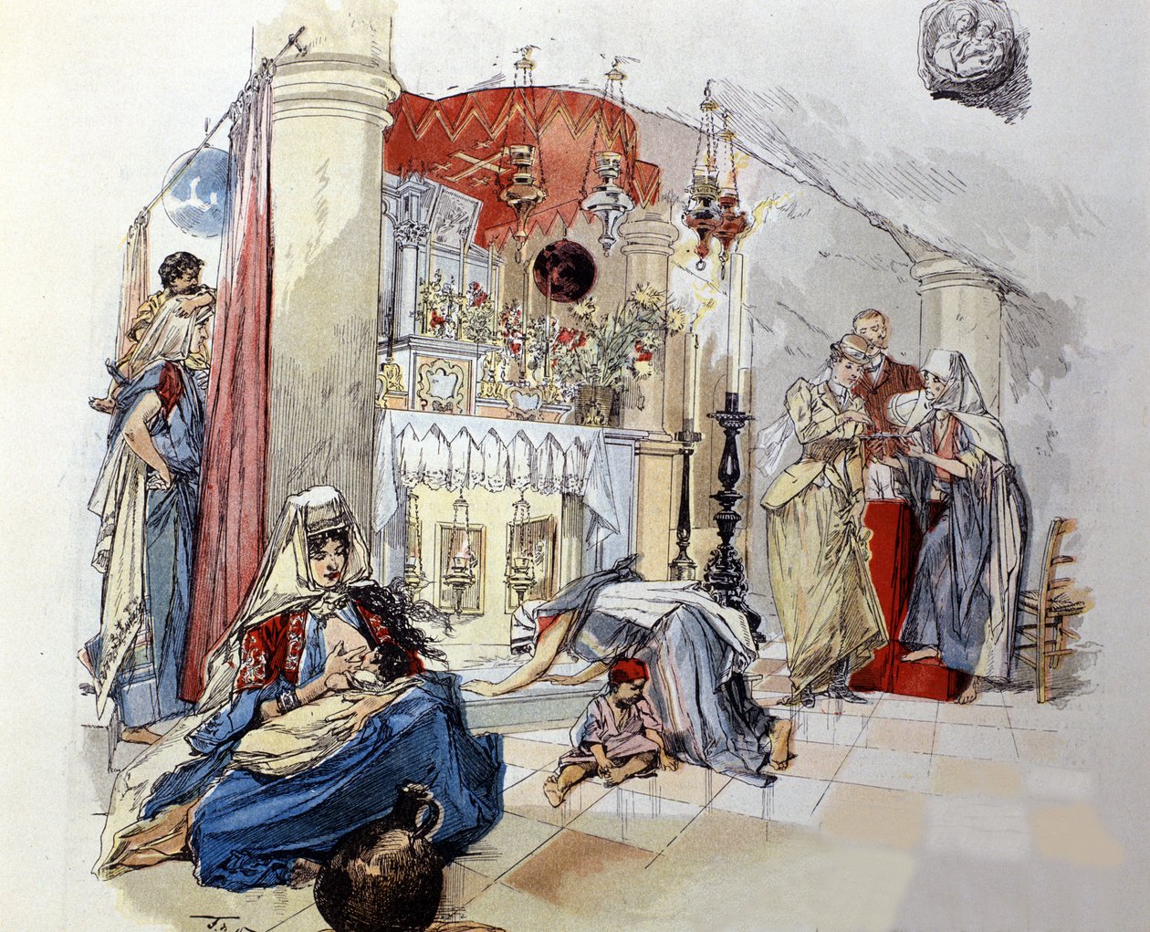 Betlemm (Vestbredden): Mælkehulen. 1890 af Unknown artist