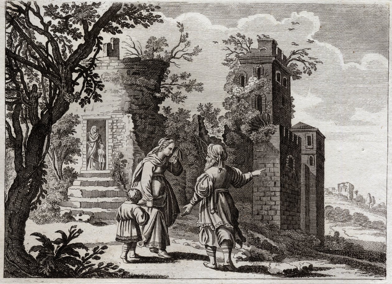 Bible of Royaumont, Gamle Testamente: Ismael jagt. Da Sara så, at Ismael, Agars søn (Hagar) behandlede den lille Isak dårligt, bad hun Abraham om at sende hende tilbage med sin søn, for at Isak kunne være den eneste arving ifølge Guds løfter. Syg af Unknown artist