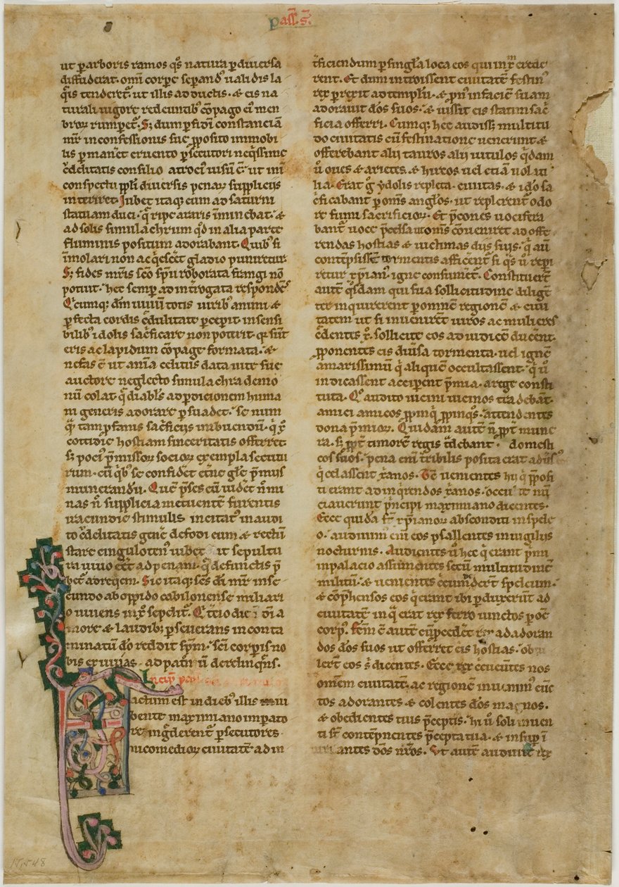 Bifolia fra et Vita Sanctorum, eller helgenernes liv af Unknown artist