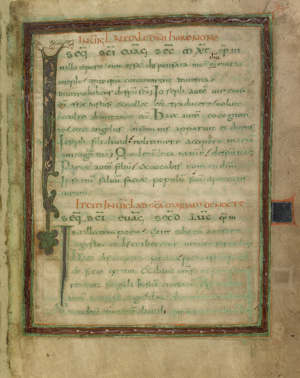 Bifolium fra en evangelielektionar (bl. 5 og 12) af Unknown artist