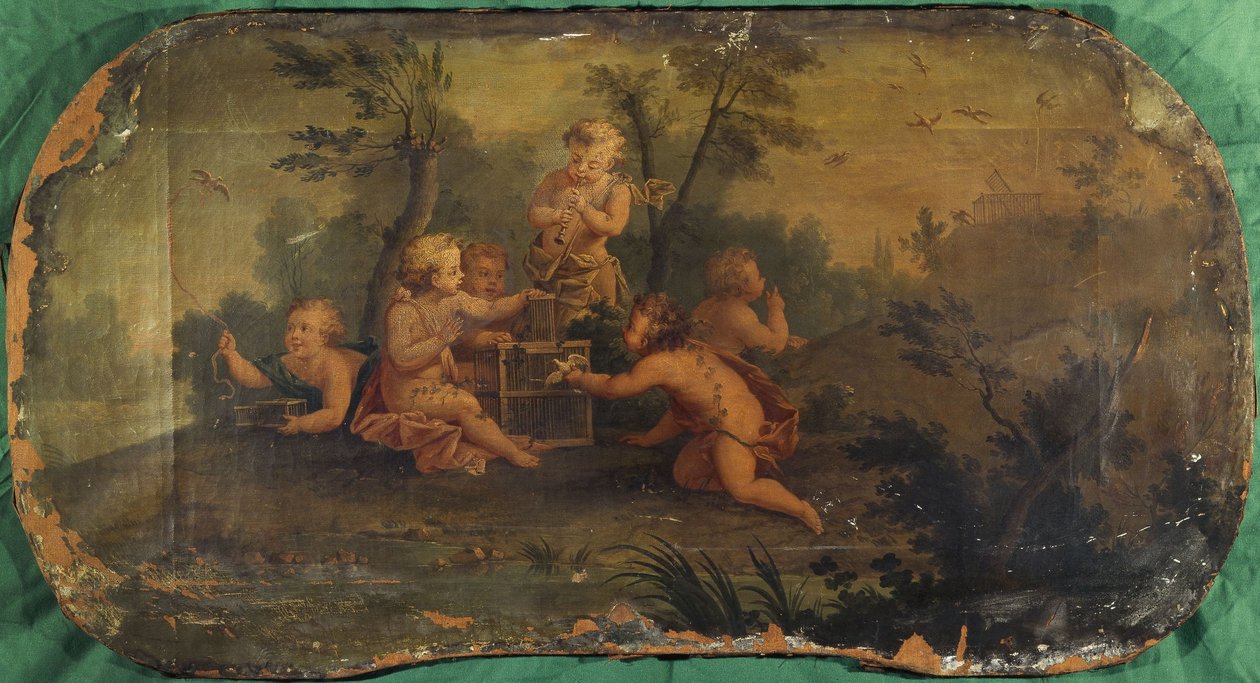 Fuglebørn eller forår, mellem 1701 og 1800 (olie på lærred) af Unknown artist