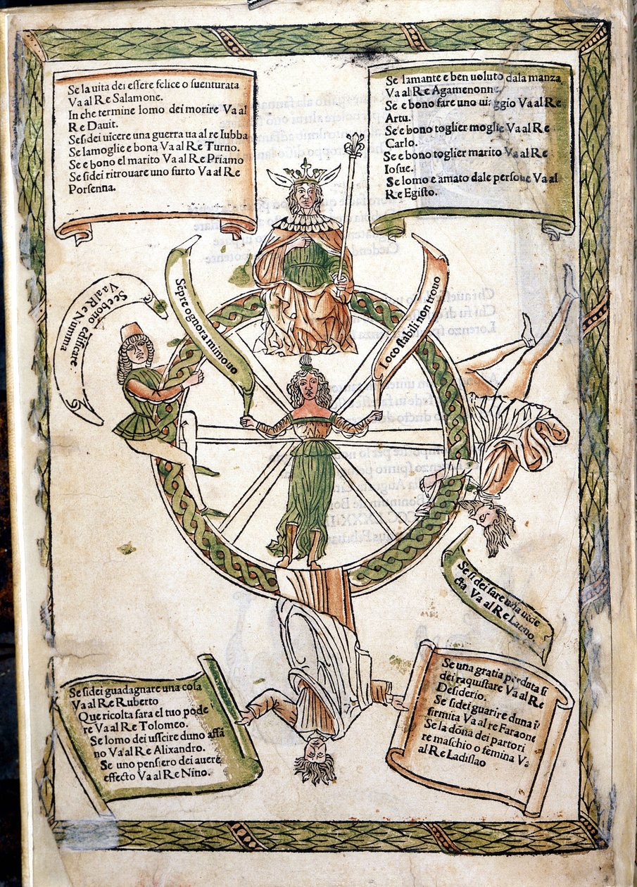 Bogen om lykkens skæbne af Lorenzo Spirito. Inunable af 1484. Marciana Bibliotek. Venedig af Unknown artist