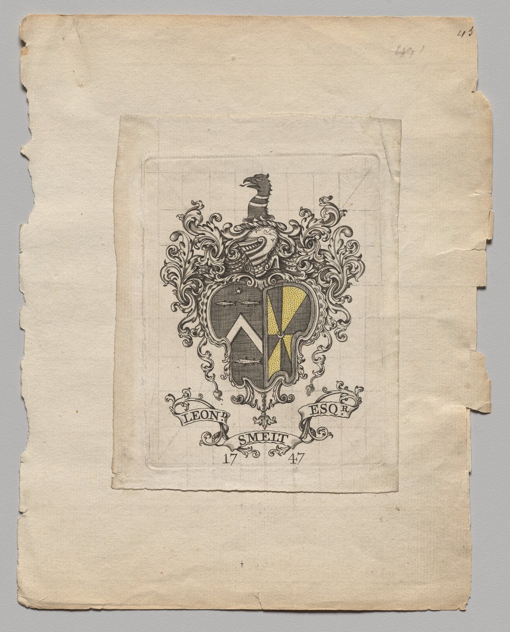 Bogplade: Leonard Smelt, Esq. af Unknown artist