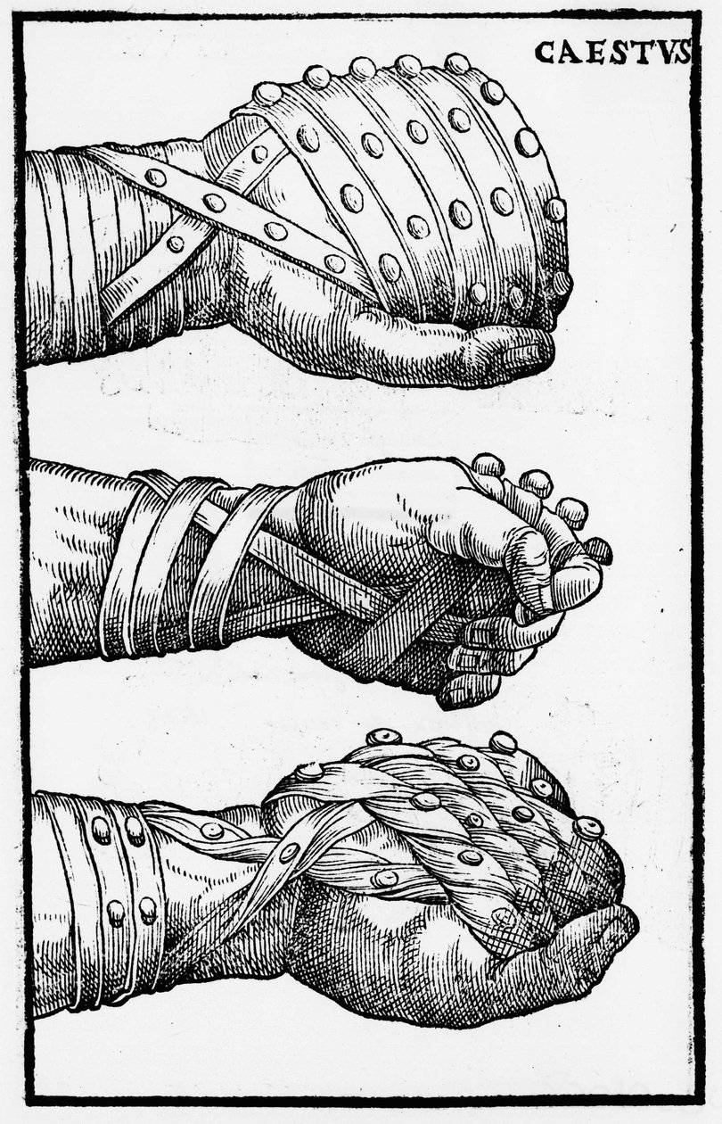 Boksehandsker - i "Hieronymi Mercurialis de Arte Gymnastica", Venedig udgave af Unknown artist