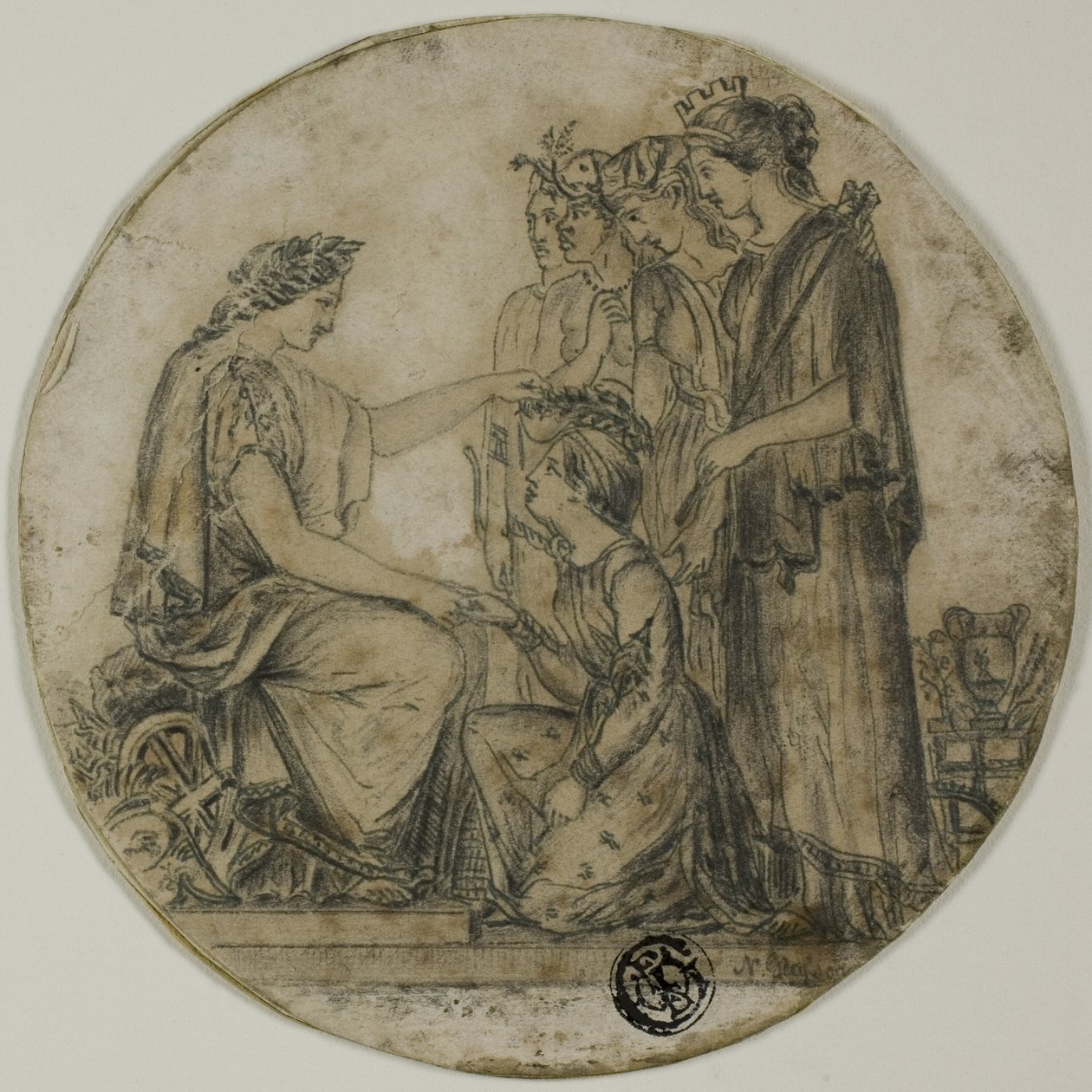 Britannia uddeler borgerkroner af Unknown artist