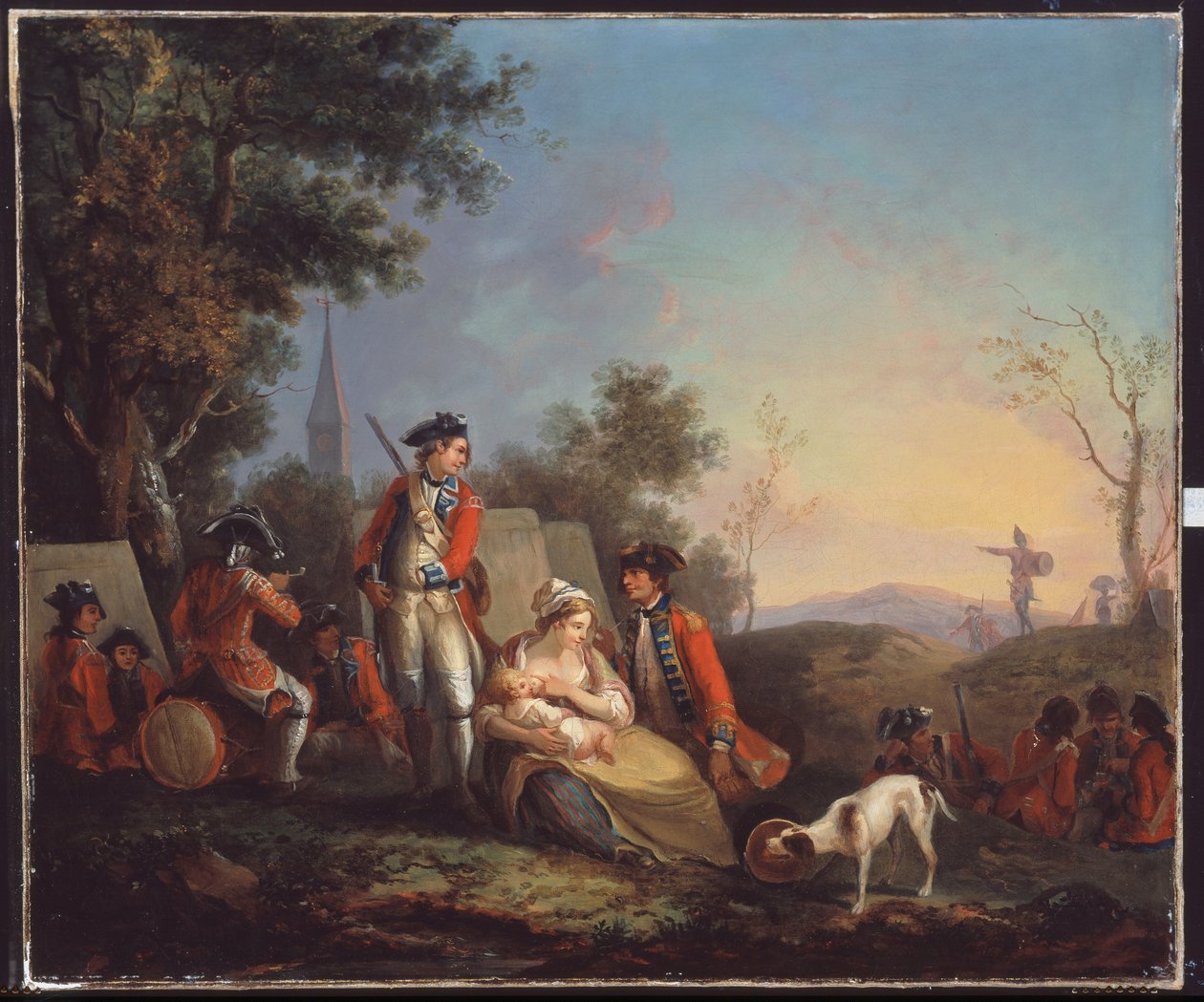 Britiske infanterister fra et kongeligt regiment i en lejr af Unknown artist