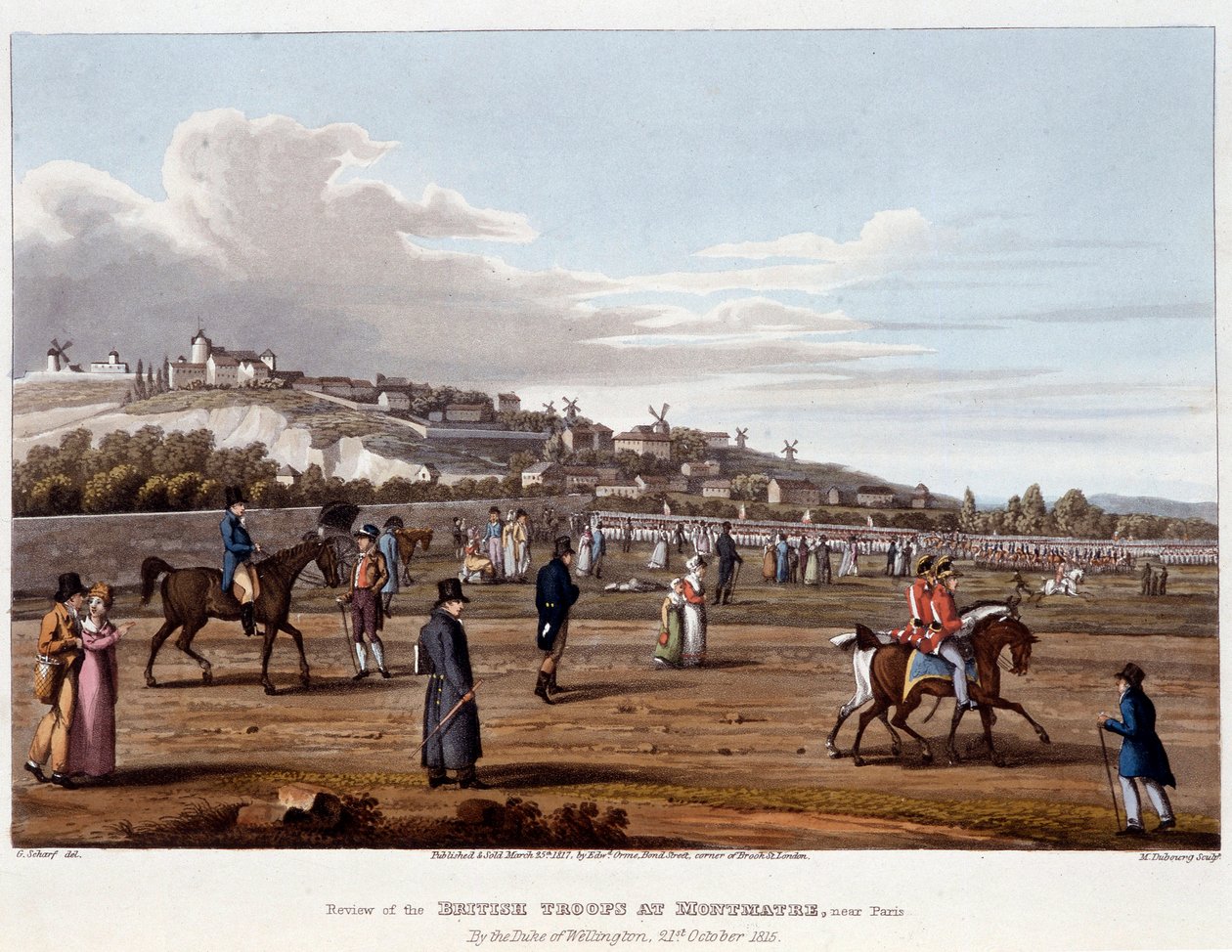 Britiske tropper ved Montmartre - i "" Historiske, militære og flådeanekdoter og hændelser, der ankom til Storbritanniens og deres allieredes våben og endte i Waterloo"", af Ed. Orme, syg. af Fry, Sutherland Clark, Dubourg, Heath, Atkinson, red. 1819, Lond af Unknown artist
