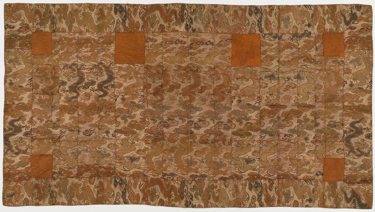 Brokade, silke En buddhistisk munkedragt, lappet; af Unknown artist