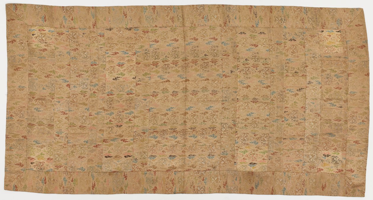 Brokade, silke. En buddhistisk munkedragt, lappet; kesa af Unknown artist