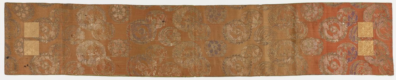 Brokade, silke. Buddhistisk munkestole (ohi 被) af Unknown artist