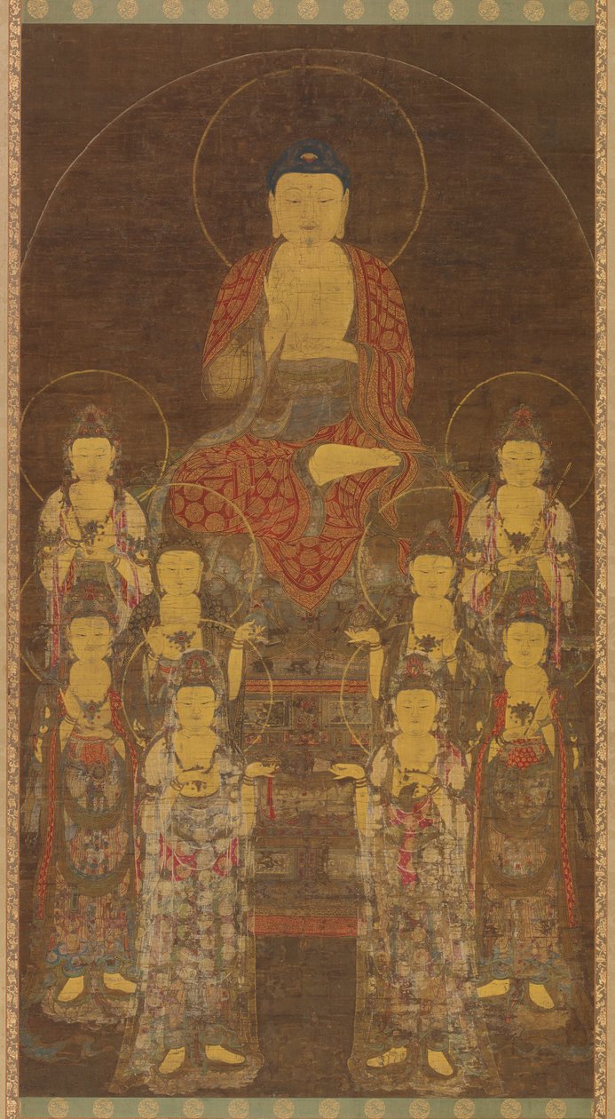 Buddha Amitabha (Amita) og de otte store bodhisattvaer af Unknown artist