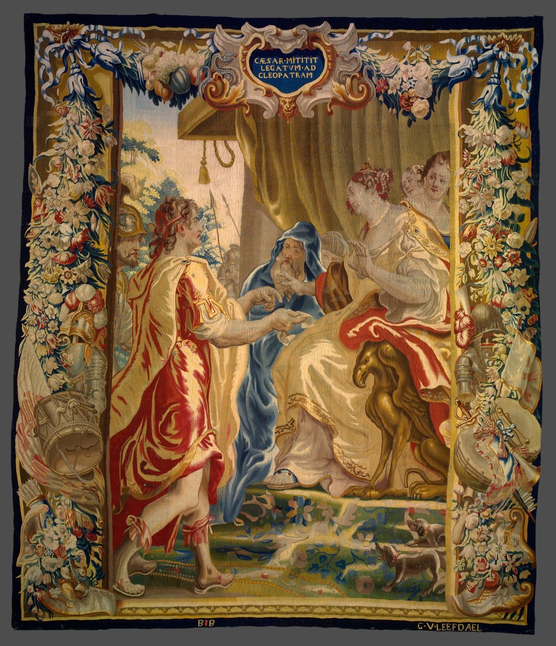 Cæsar sender en budbringer til Kleopatra fra Historien om Cæsar og Kleopatra af Unknown artist