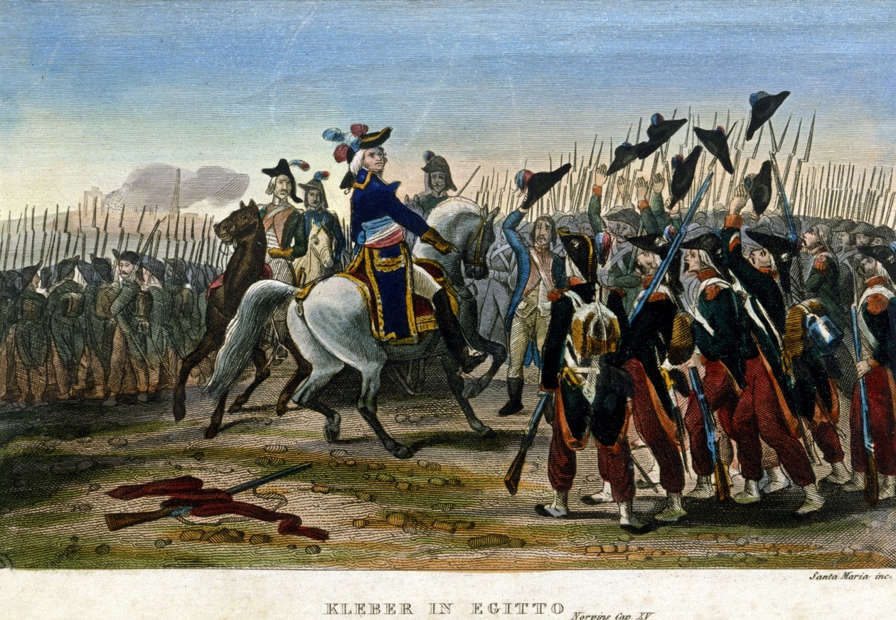 Kampagne (Ekspedition) af Egypten (1798-1801): General Jean Baptiste Kleber (1753-1800) i Egypten. Napoleon Bonaparte efterlod ham den øverstkommanderende for hæren i august 1799. af Unknown artist