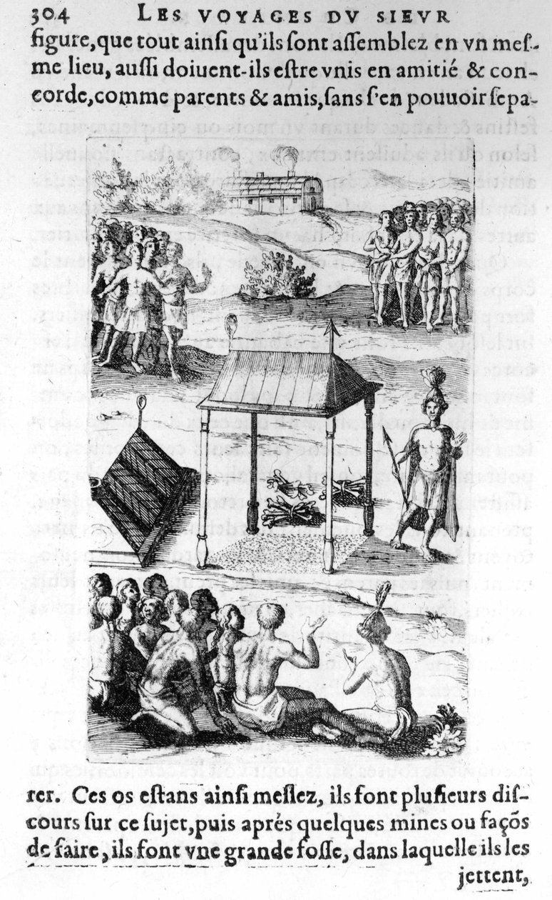 Canada: indfødte - i “Les voyages de la Nouvelle France Occidental, Dicte Canada, lavet af St Champlain Xaintongeois... fra år 1603 til år 1629... Samuel Champlain (1570-1635), red. Pierre Le Mur, Paris af Unknown artist