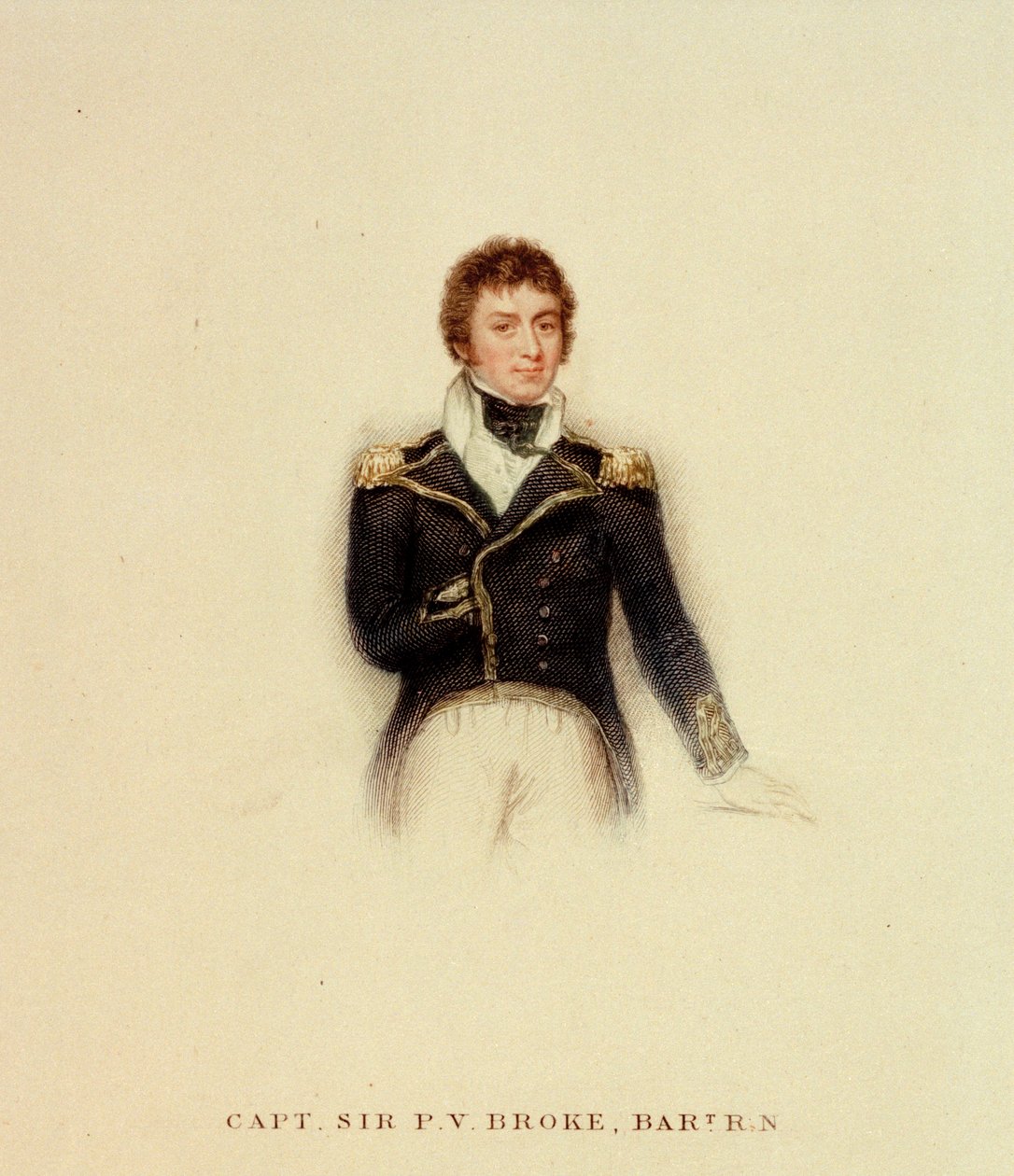 Kaptajn P.V. Broke, Royal Navy, begyndelsen af det 19. århundrede (koloreret stik) af Unknown artist