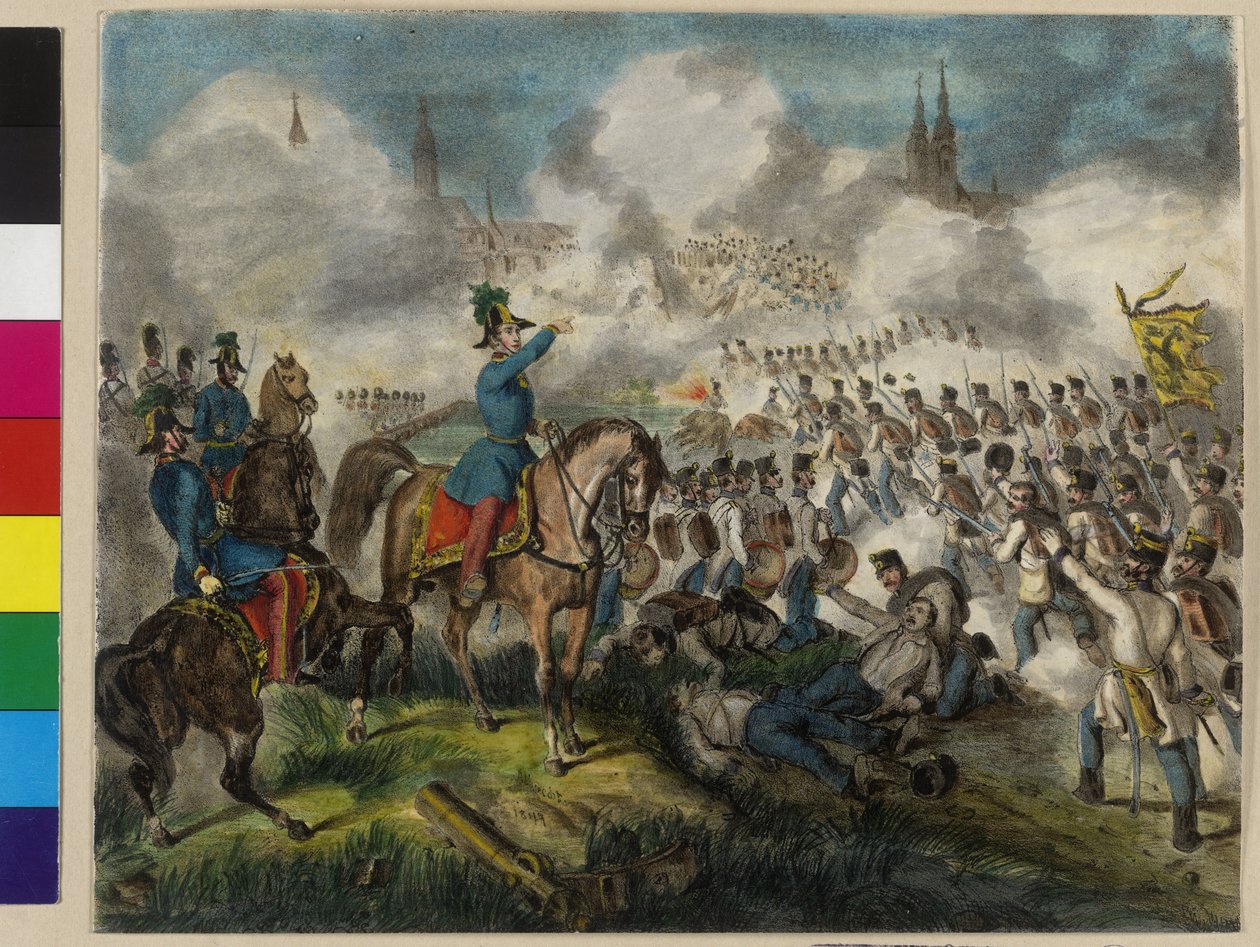 Erobringen af Raab den 28. Juni 1849 gennem de kejserlige tropper af Unknown artist