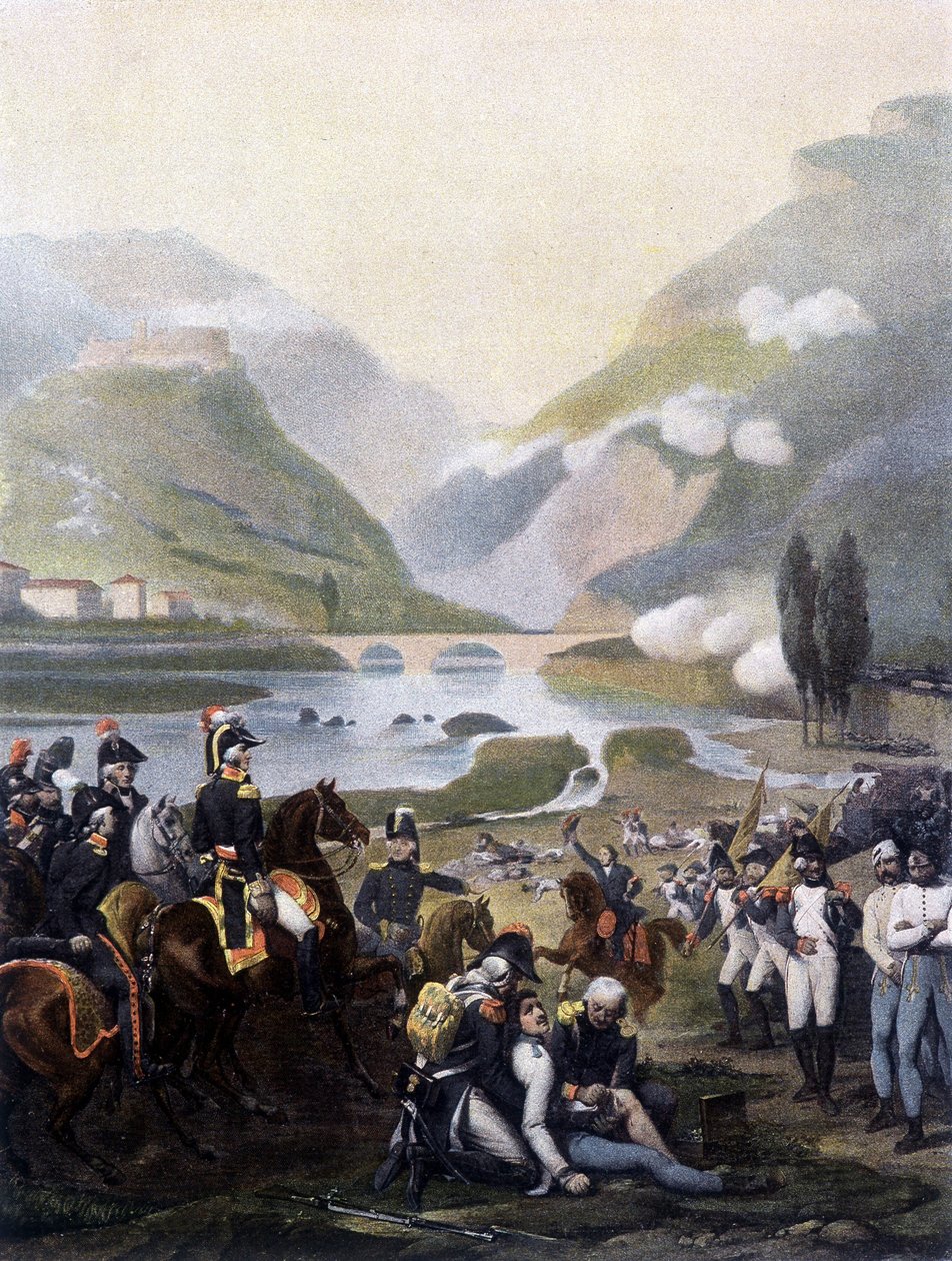 Napoleonshærens erobring af slottet Pietra den 4. september af Unknown artist