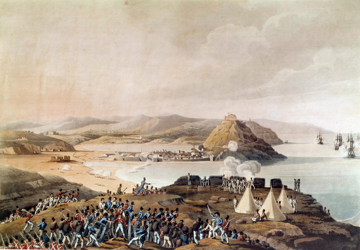 Tilfangetagelse af byen og citadellet San Sebastian i Spanien i september 1813 Litografi af perioden Paris, Musee de l