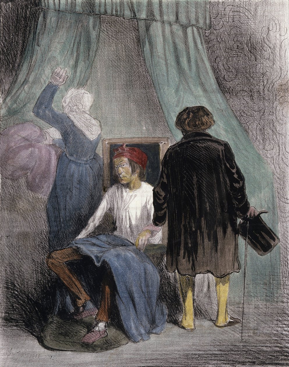 Tegneserie: "" En discipel af Brusssais, eller anvendelsen af igler"" af Unknown artist