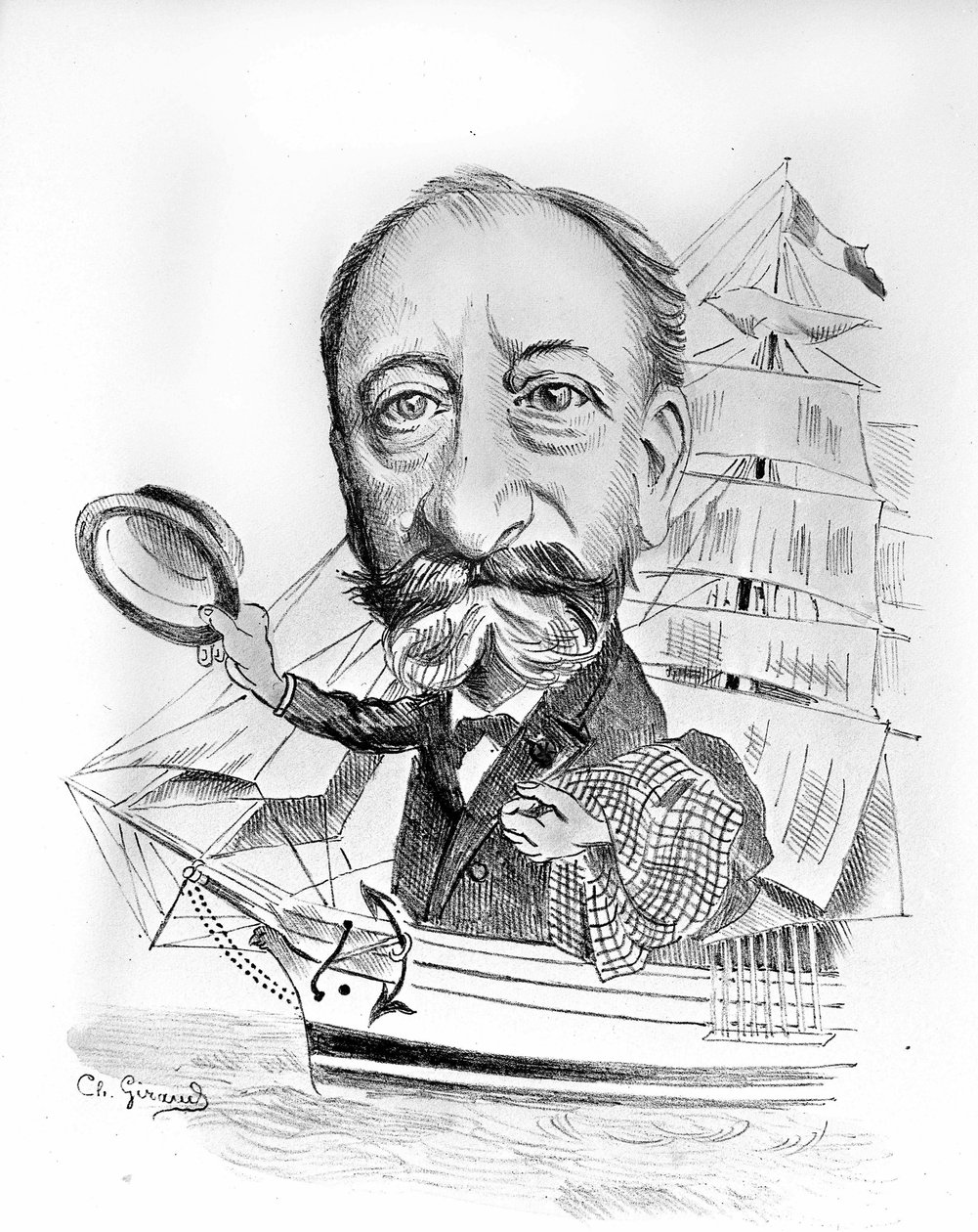 Tegnefilm om Camille Saint Saens (Saint-Saens) (1835 - 1921), fransk komponist. af Unknown artist