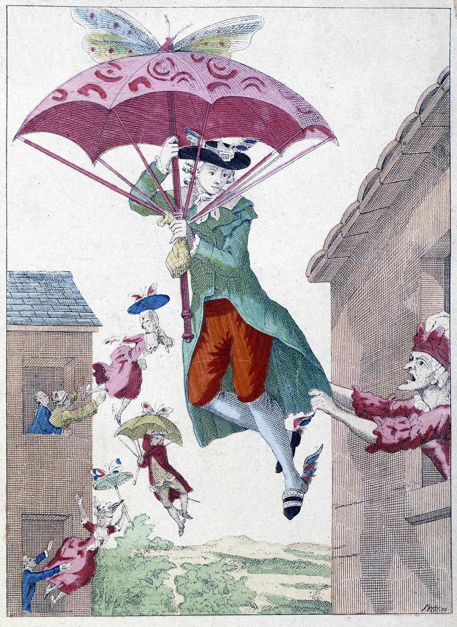 Tegnefilm om ideen om at flyve væk af Unknown artist