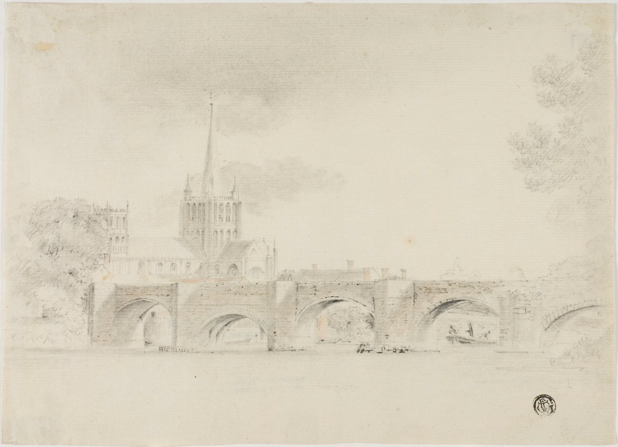 Cathedral Church and Bridge, Hereford af Unknown artist